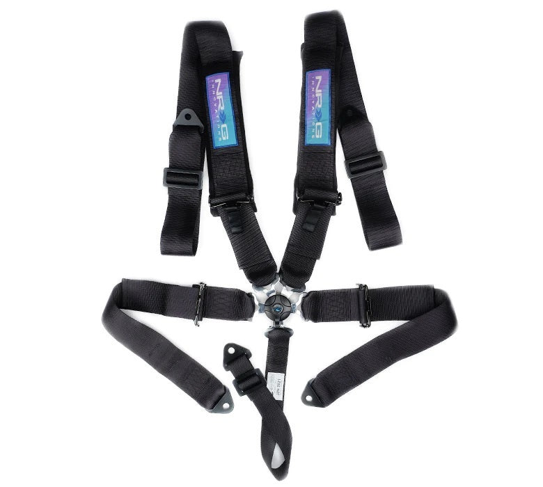 NRG Innovations SBH-B6PCBK Harness 5pt Camlock Black w/Pads SFI 16.1 NRG Innovations SBH-B6PCBK