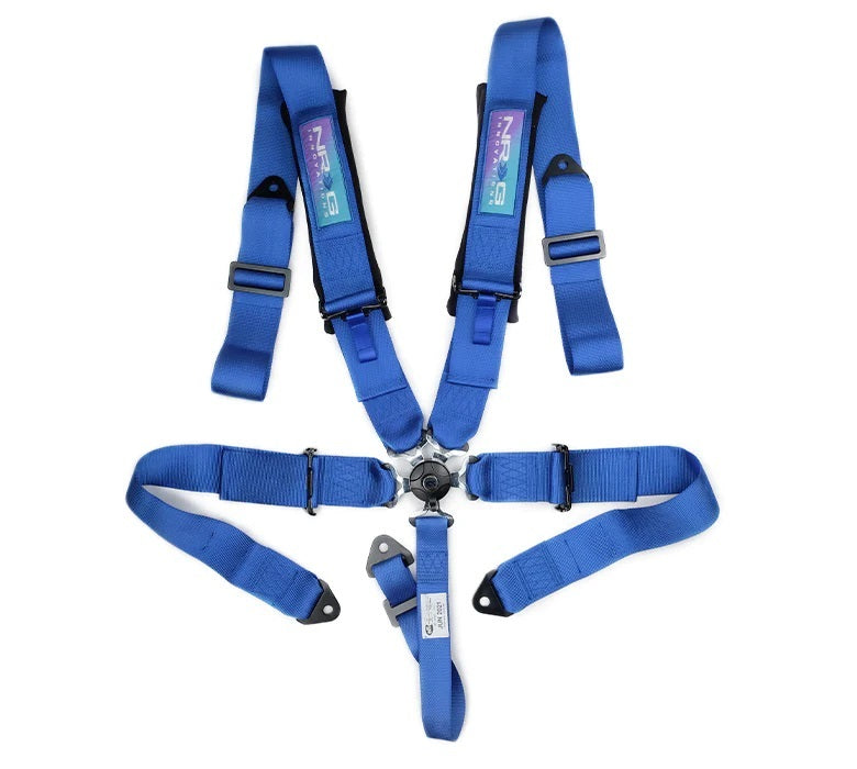 NRG Innovations SBH-B6PCBL Harness 5pt Camlock Blue w/Pads SFI 16.1 NRG Innovations SBH-B6PCBL