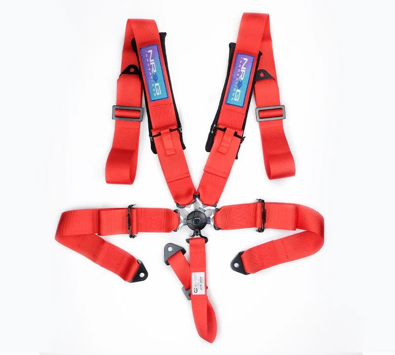 NRG Innovations SBH-B6PCRD Harness 5pt Camlock Red w/Pads SFI 16.1 NRG Innovations SBH-B6PCRD