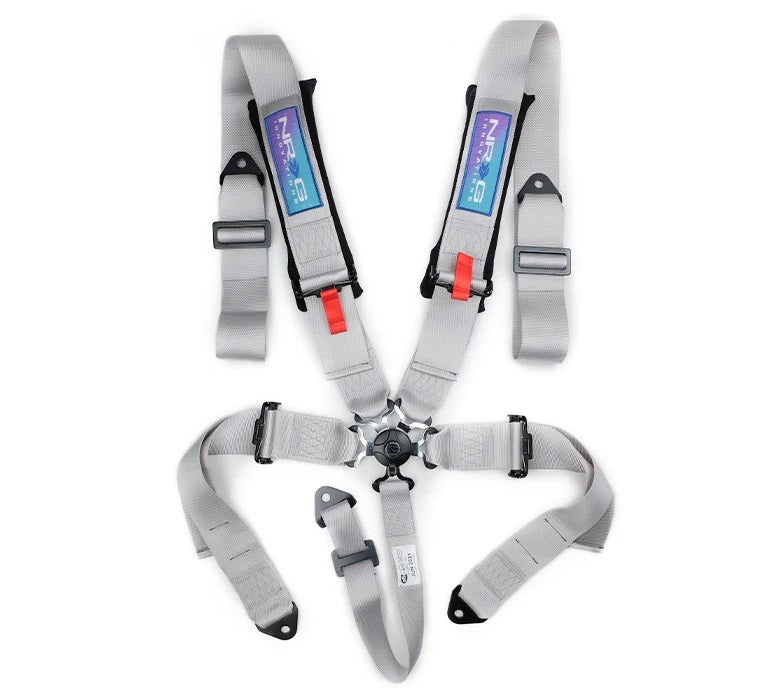 NRG Innovations SBH-B6PCSL Harness 5pt Camlock Silver w/Pads SFI 16.1 NRG Innovations SBH-B6PCSL