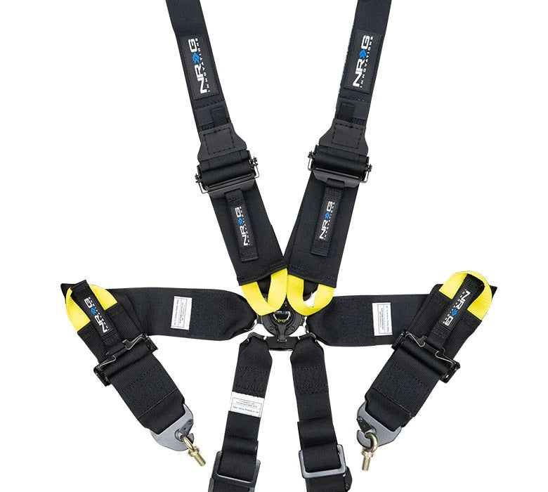 NRG Innovations SBH-HRS6PCBK Harness 6pt Camlock Black Hans FIA NRG Innovations SBH-HRS6PCBK