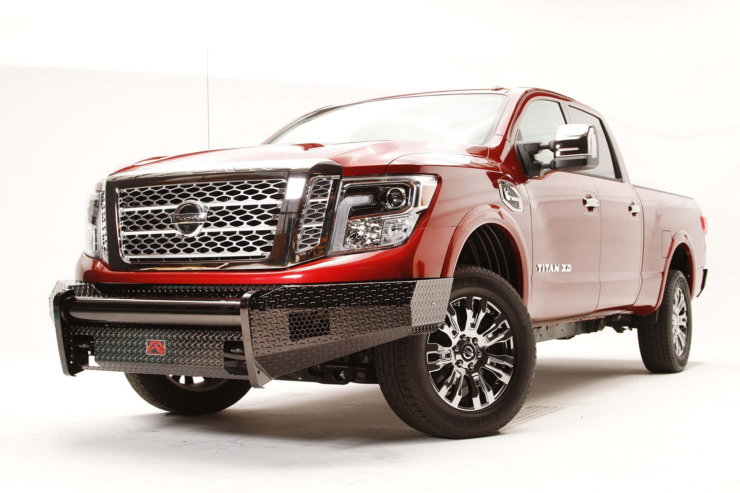 Fab Fours NT16-K3761-1 Black Steel Front Bumper; 2 Stage Black Powder Coated; w/No Guard; w/Tow Hooks; Fab Fours NT16-K3761-1