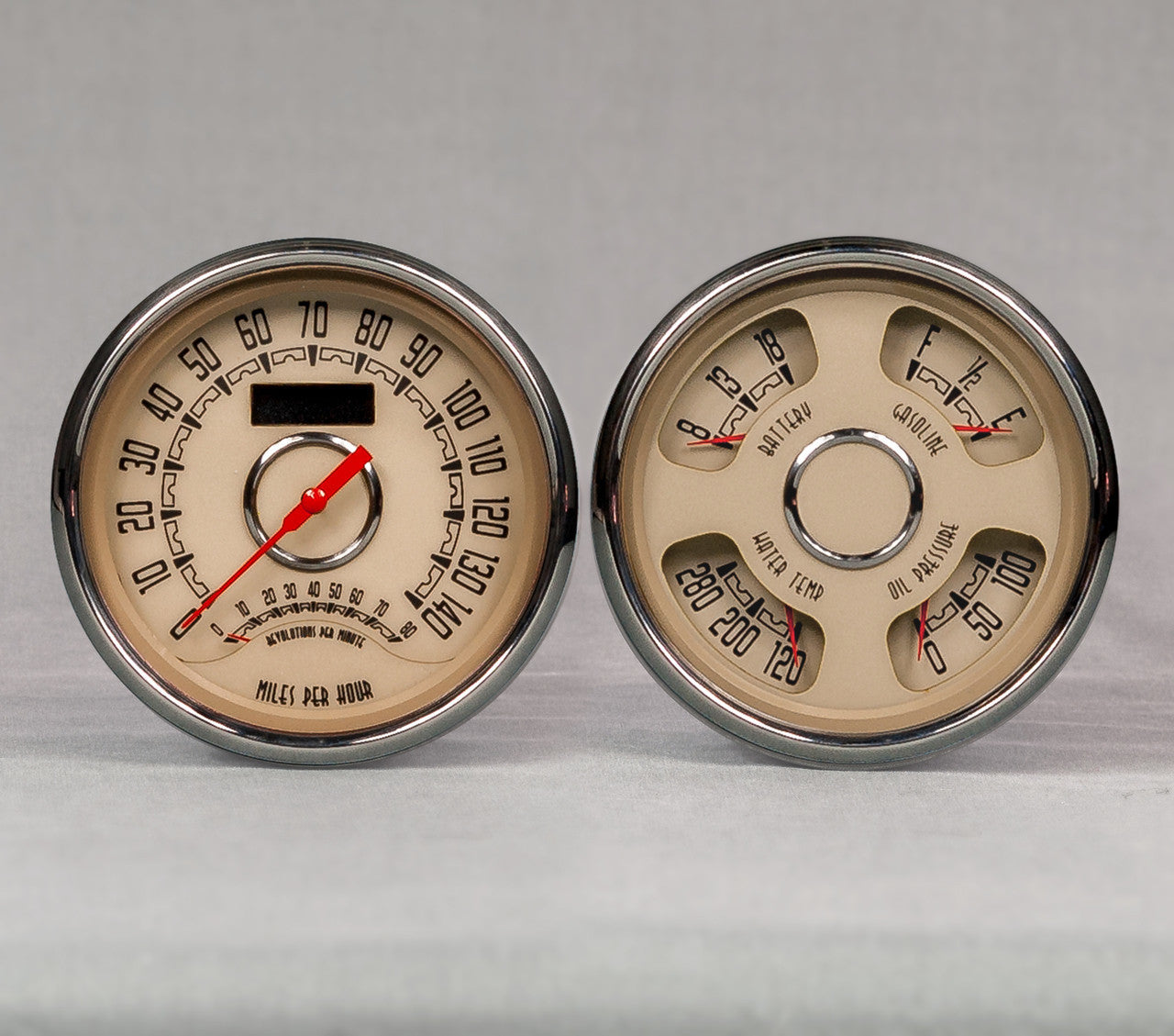 New Vintage USA 37215-02 Woodward 2 Gauge Kit Speed/Tach Quad Gauges New Vintage USA 37215-02