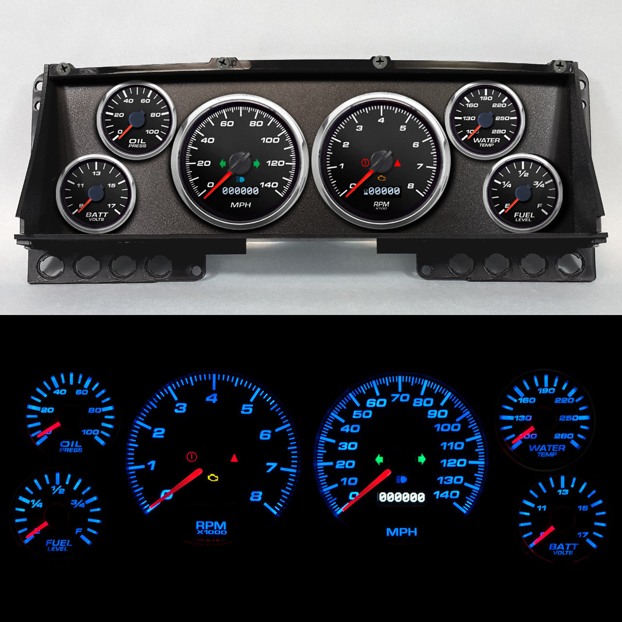 New Vintage USA 88102-01 Gauge Kit Ford Truck 87-91 Perf II Black New Vintage USA 88102-01