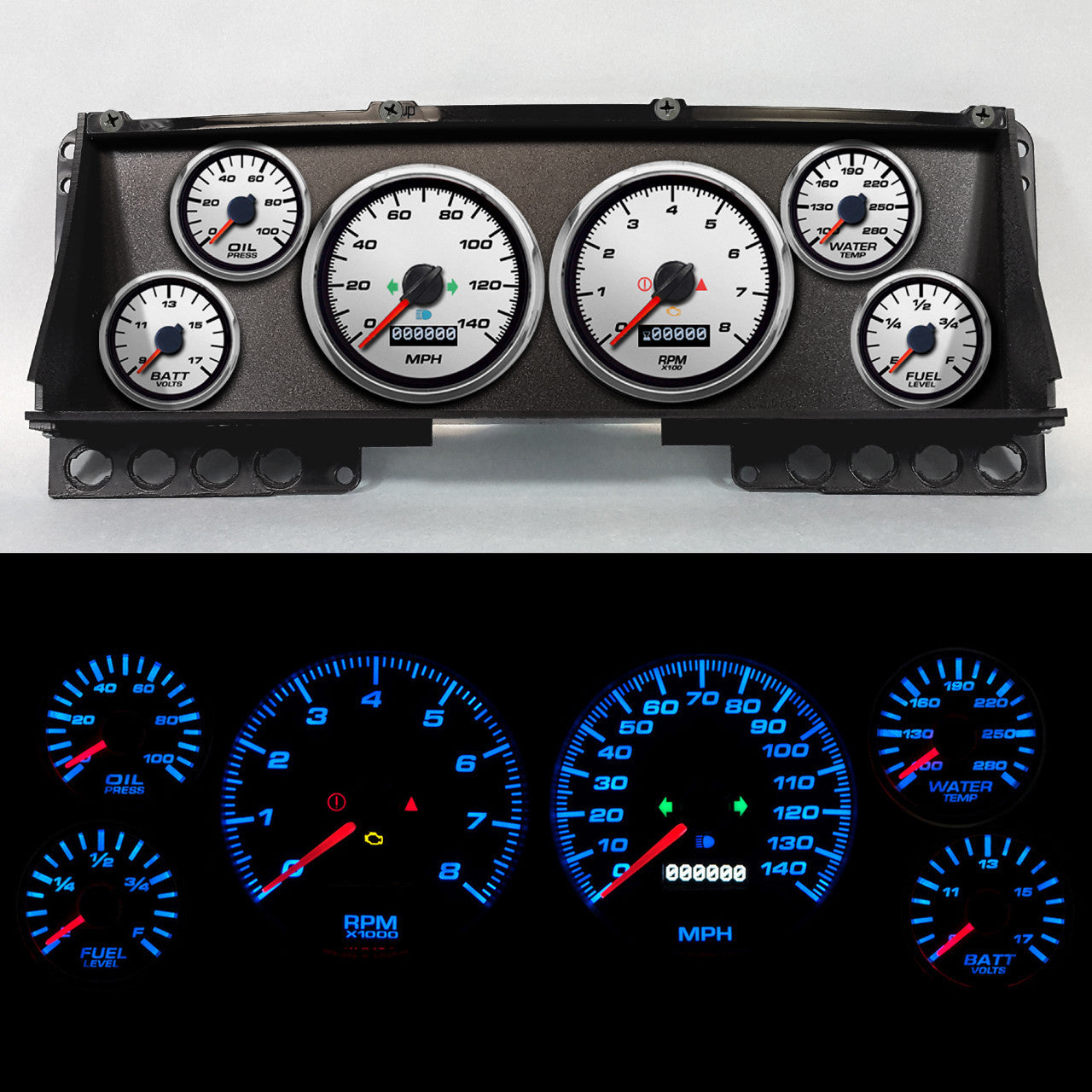 New Vintage USA 88102-03 Gauge Kit Ford Truck 87-91 Perf II White New Vintage USA 88102-03