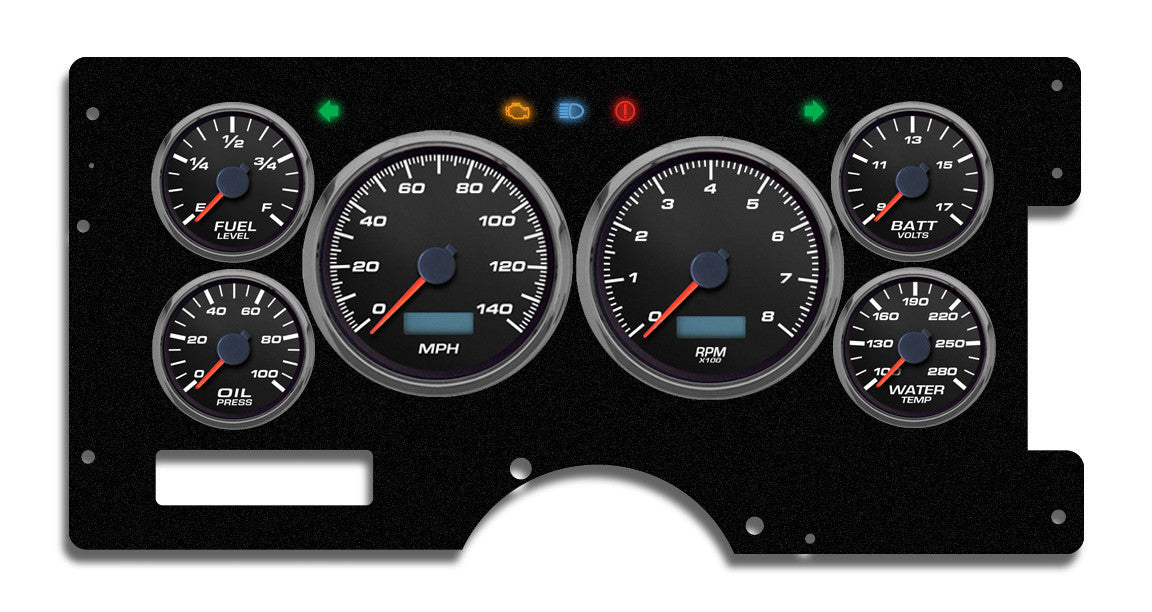 New Vintage USA 89211-01 Gauge Kit GM Truck 88-94 F/S Perf II Black New Vintage USA 89211-01