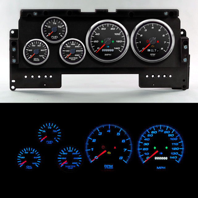 New Vintage USA 92201-01 Gauge Kit Ford Truck 92-96 Perf II Black New Vintage USA 92201-01