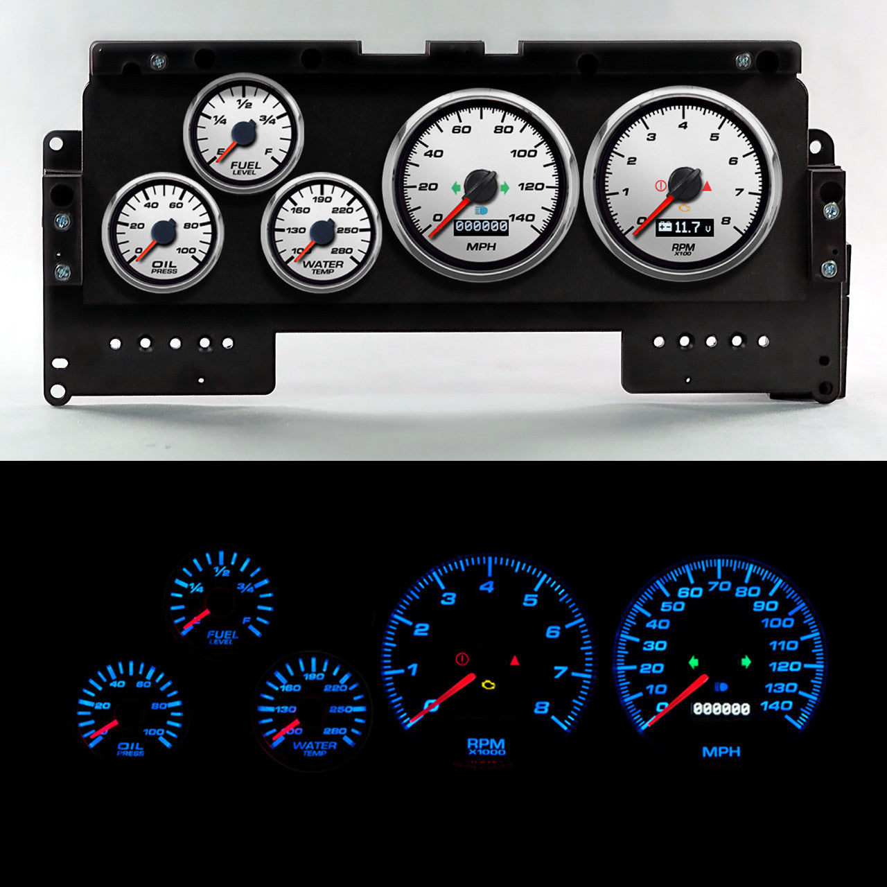 New Vintage USA 92201-03 Gauge Kit Ford Truck 92-96 Perf II White New Vintage USA 92201-03