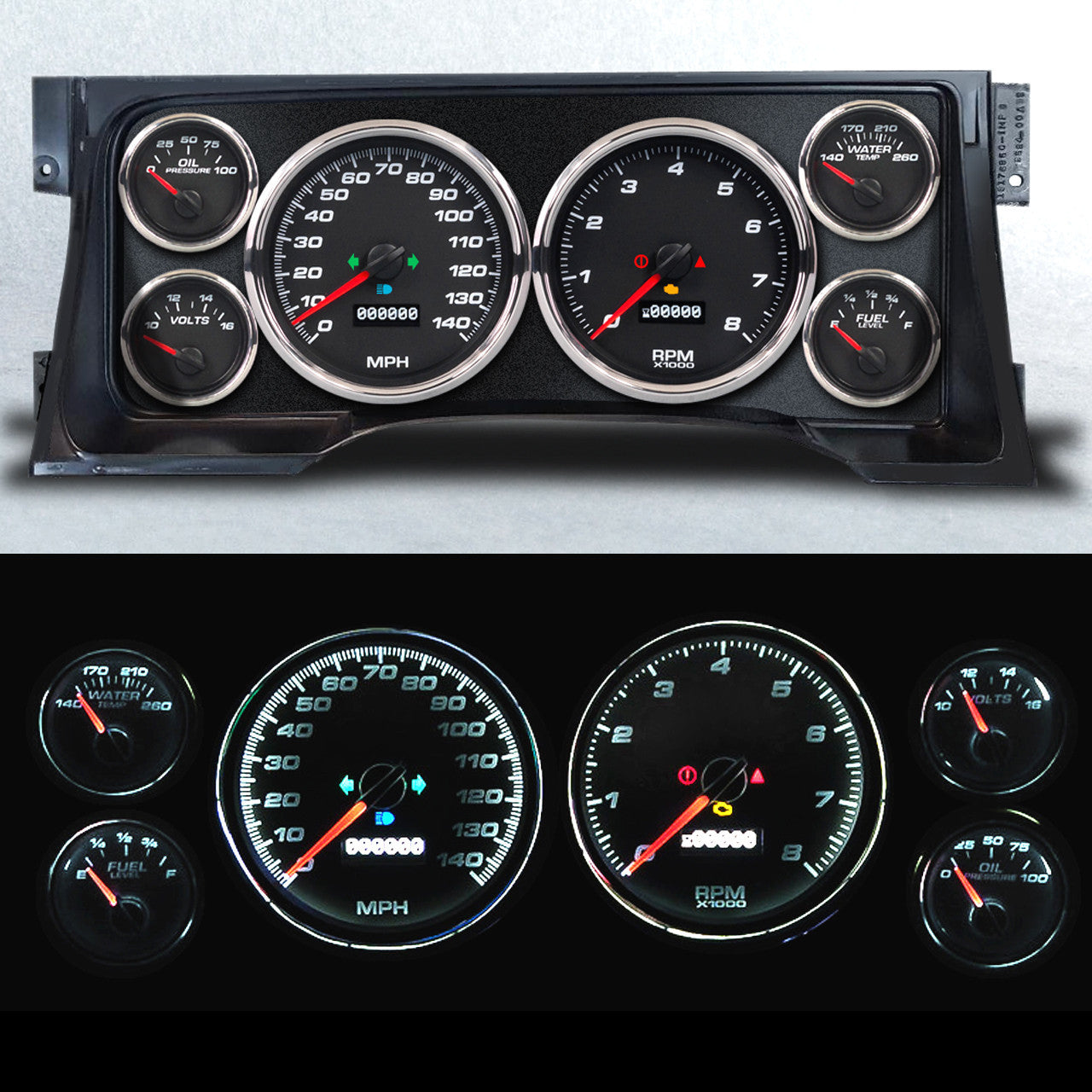New Vintage USA 95101-01 Gauge Kit GM Truck 95-98 Performance Black New Vintage USA 95101-01