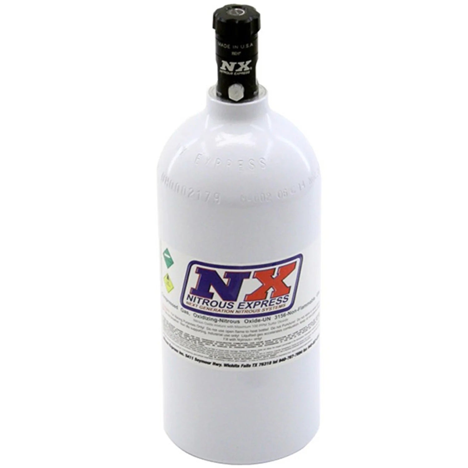 Nitrous Express 11025 2.5 LB Bottle 4.38 Dia. w/Motorcycle Valve Nitrous Express 11025