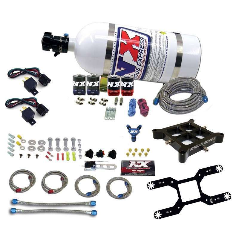 Nitrous Express 66042-10 4150 Dual Stage Billet Crossbar Kit w/10lb Bott Nitrous Express 66042-10