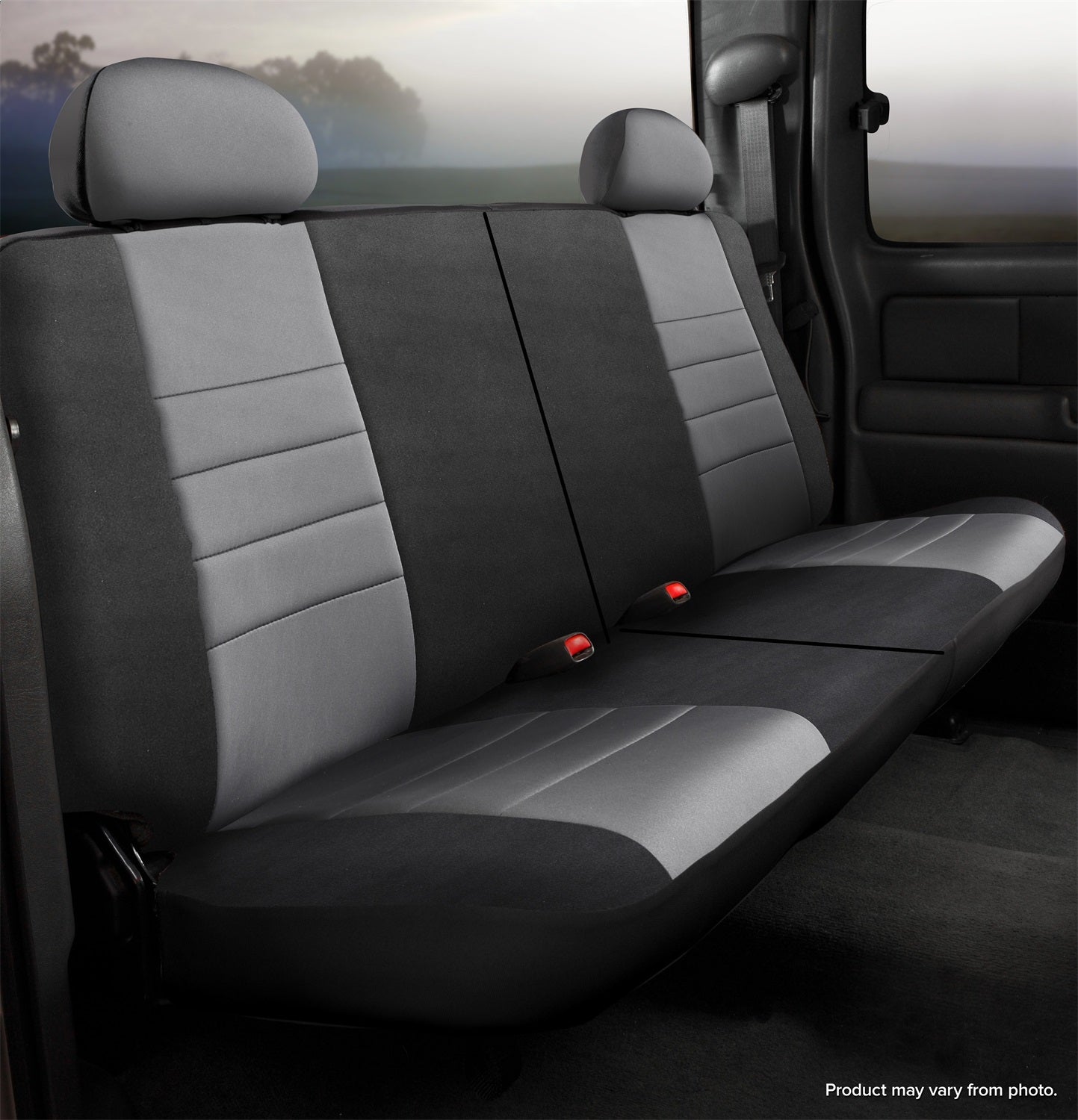 FIA NP95-13 GRAY Neo™ Neoprene Custom Seat Cover; Rear; Split Seat; 50/50; Gray; FIA NP95-13 GRAY