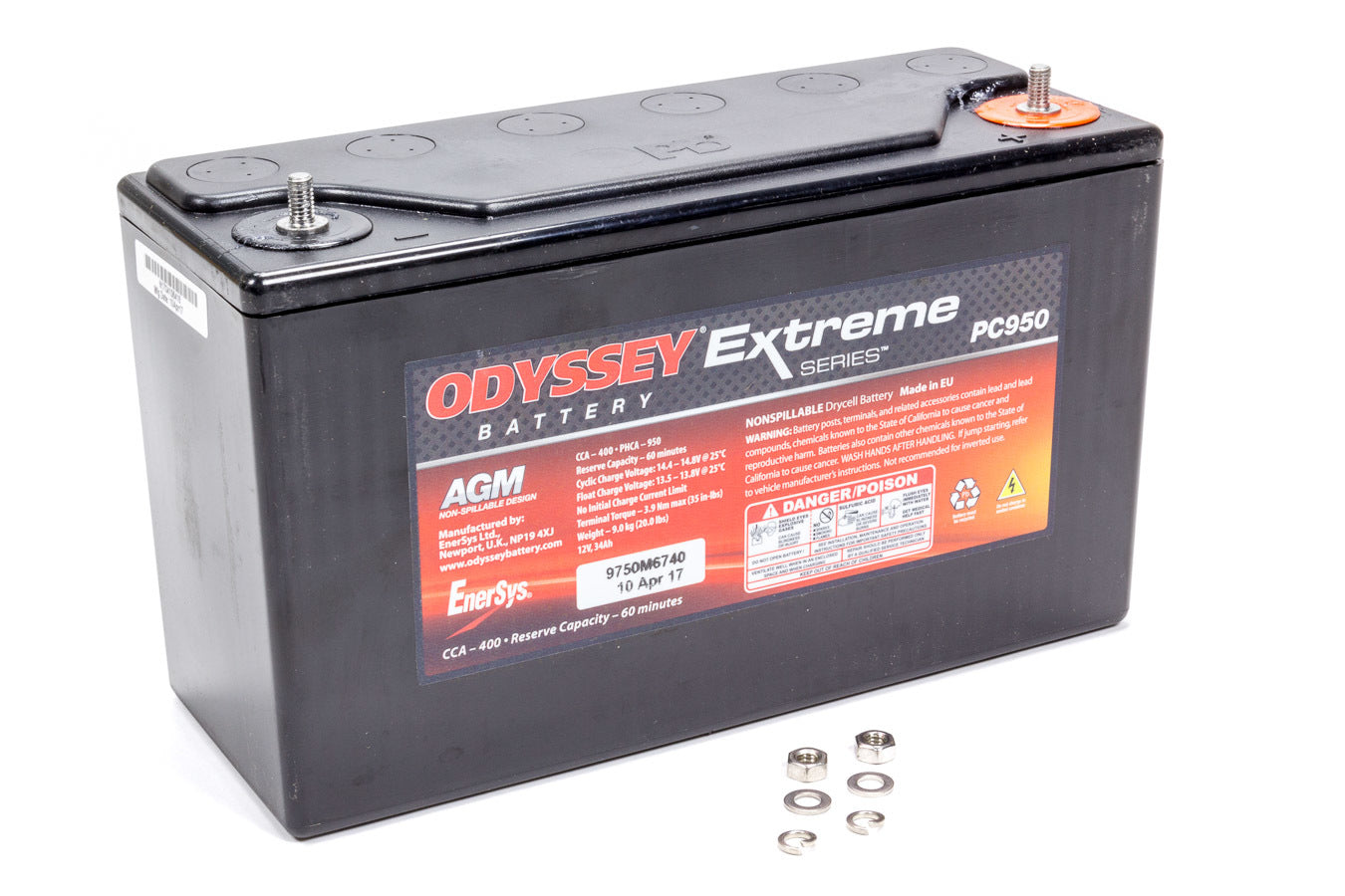 Odyssey Battery ODS-AGM30E Battery 400CCA/500CA M6 Stud Terminal Odyssey Battery ODS-AGM30E