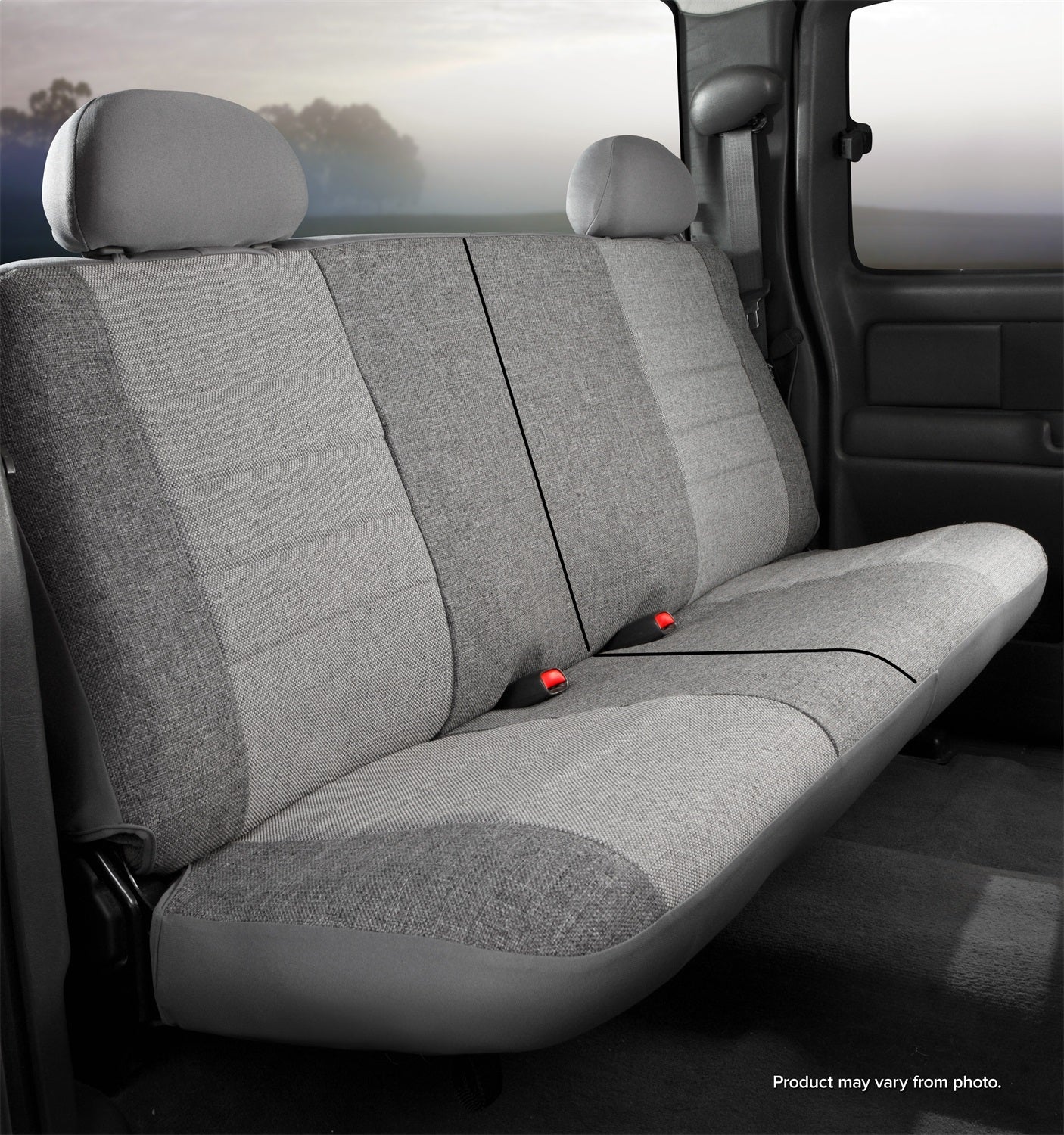 FIA OE35-13 GRAY OE™ Custom Seat Cover; Rear; Split Seat; 50/50; Gray; FIA OE35-13 GRAY
