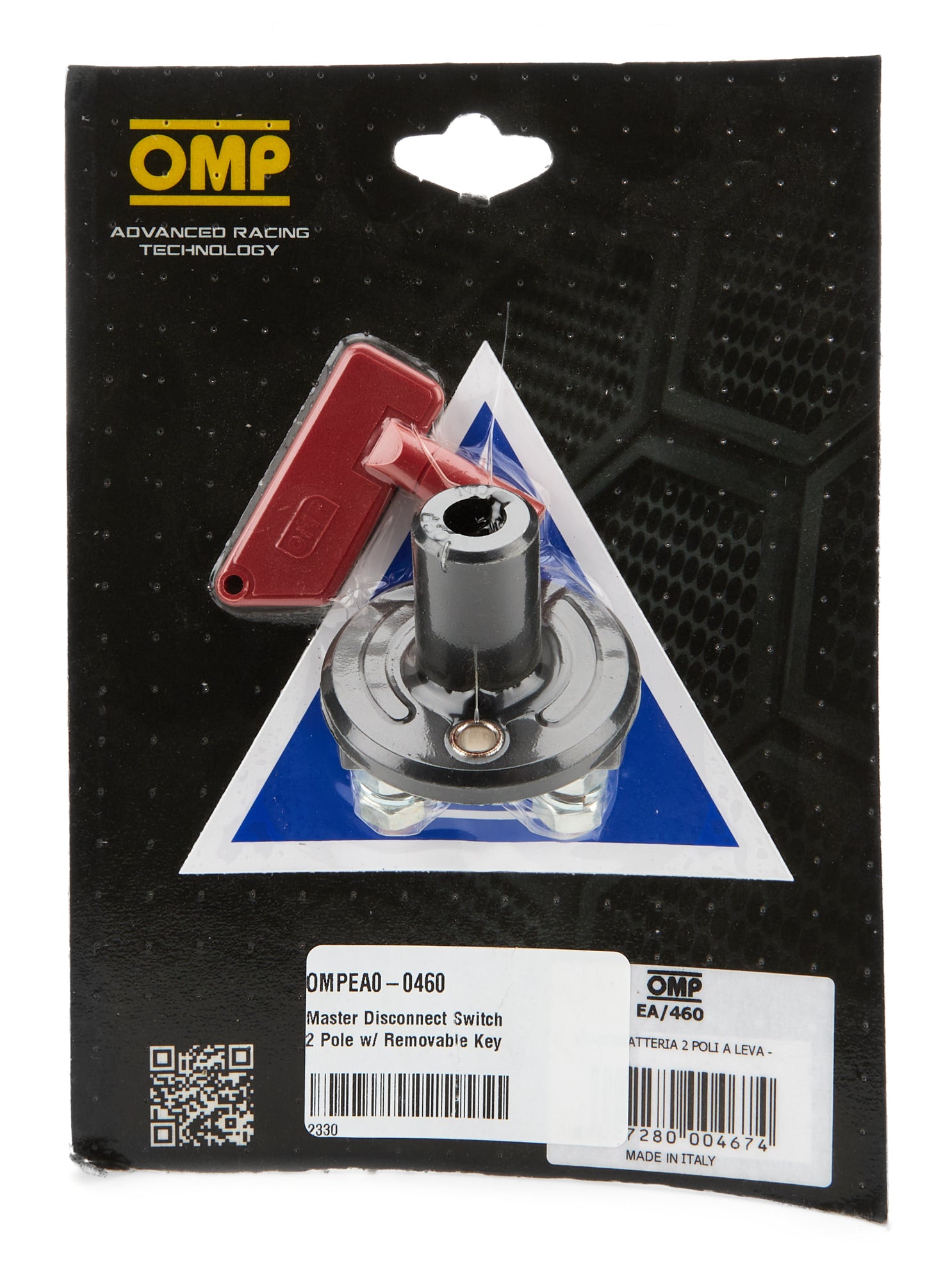 OMP Racing INC EA0-0460 Master Disconnect Switch 2 Pole w/ Removable Key OMP Racing INC EA0-0460