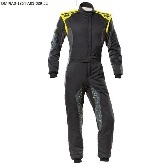 OMP Racing INC IA0-1864-A01-178-60 TECNICA HYBRID OVERALL F IA 8856-2018 BLACK / FLU OMP Racing INC IA0-1864-A01-178-60