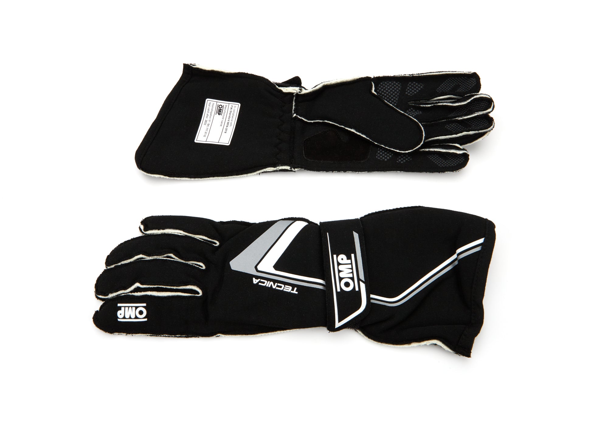 OMP Racing INC IB0-0772-A01-071-M Tecnica Gloves Black And White Medium OMP Racing INC IB0-0772-A01-071-M