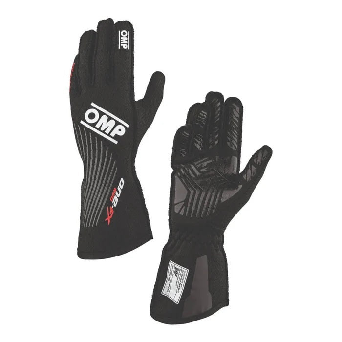OMP Racing INC IB0-0773-C01-071-L ONE EVO FX GLOVES my2026 FIA 8856-2018 BLACK SZ. OMP Racing INC IB0-0773-C01-071-L