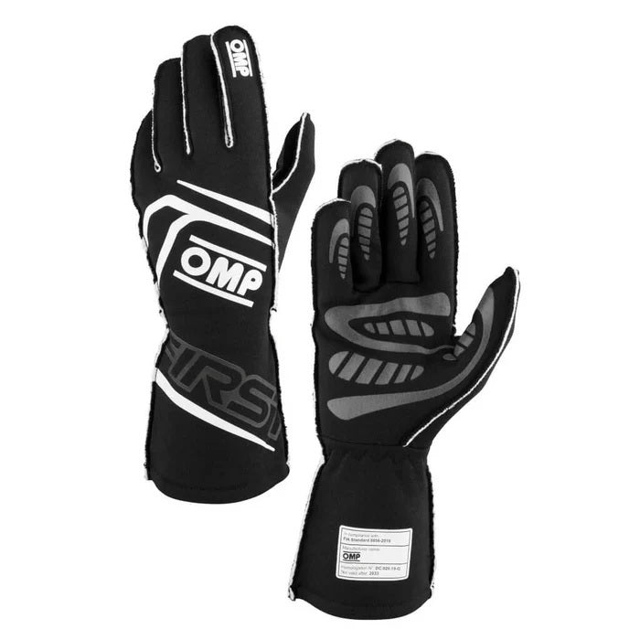 OMP Racing INC IB0-0776-B01-071-L FIRST GLOVES FIA 8856-20 18 MY2025 BLACK SZ. L OMP Racing INC IB0-0776-B01-071-L