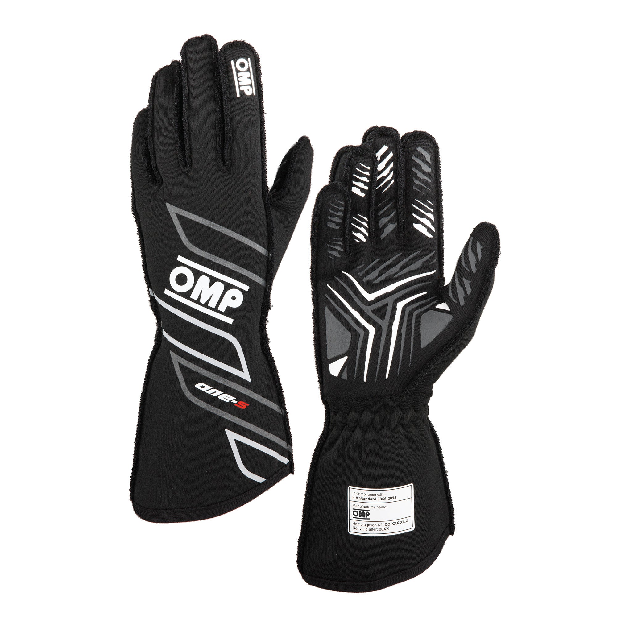 OMP Racing INC IB0-0778-A01-071-L ONE-S GLOVES my2025 FIA 8856-2018 BLACK SZ. L OMP Racing INC IB0-0778-A01-071-L