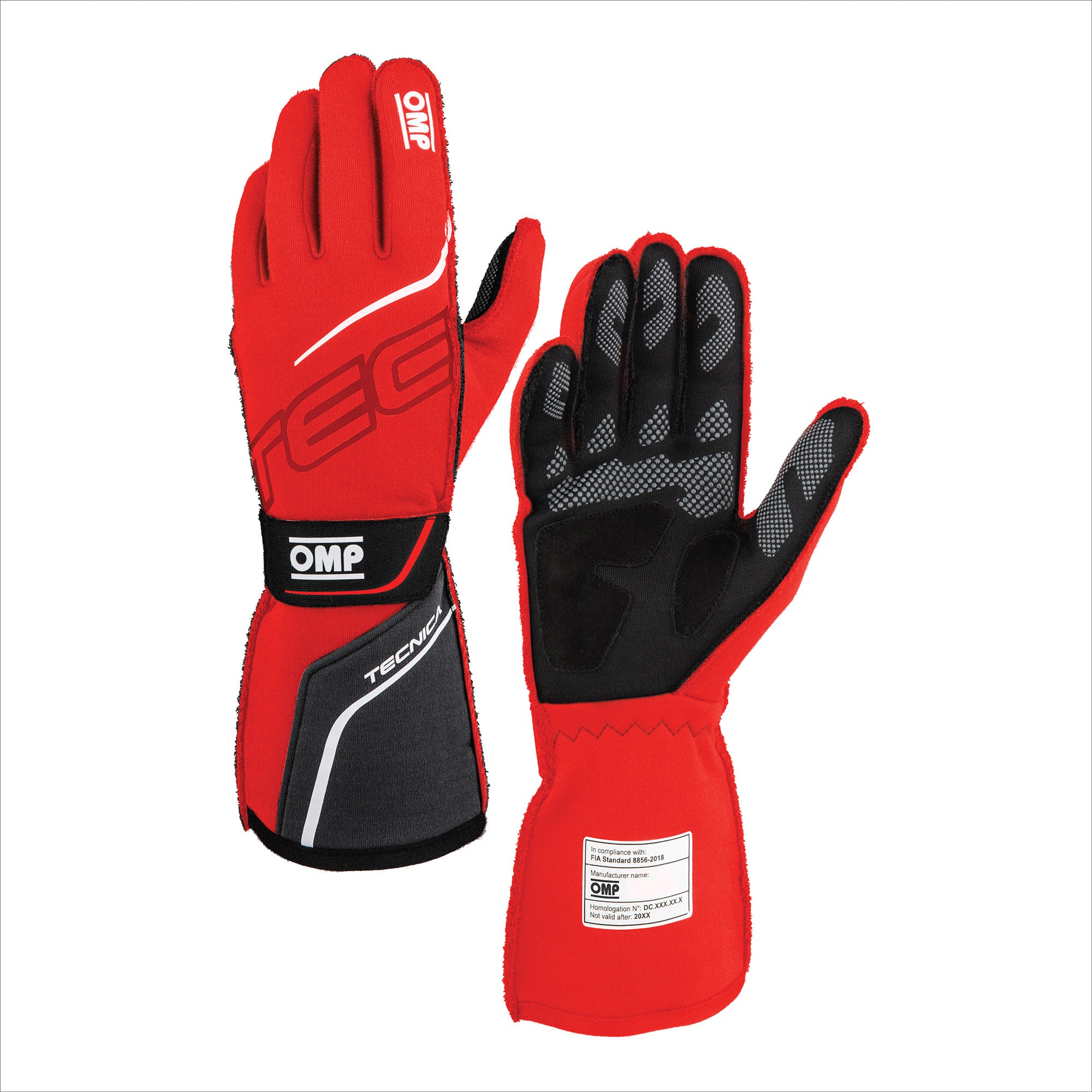 OMP Racing INC IB0-0779-A01-060-L TECNICA GLOVES FIA 8856- 2018 RED / BLACK SZ. L OMP Racing INC IB0-0779-A01-060-L