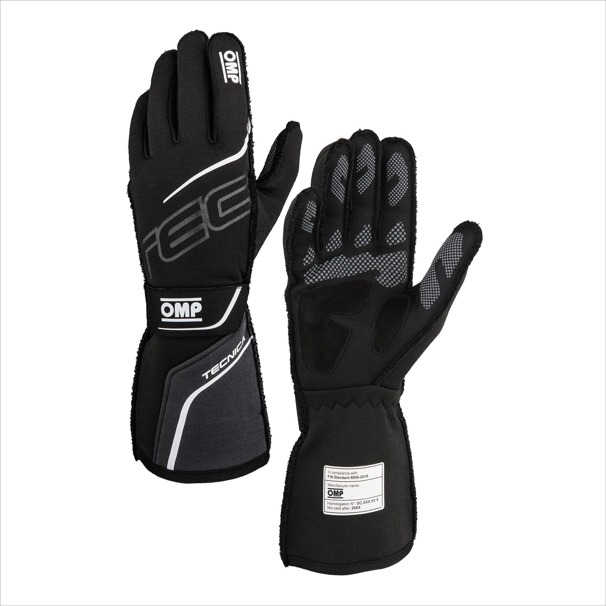 OMP Racing INC IB0-0779-A01-077-M TECNICA GLOVES FIA 8856- 2018 BLACK / ANTHRACITE OMP Racing INC IB0-0779-A01-077-M