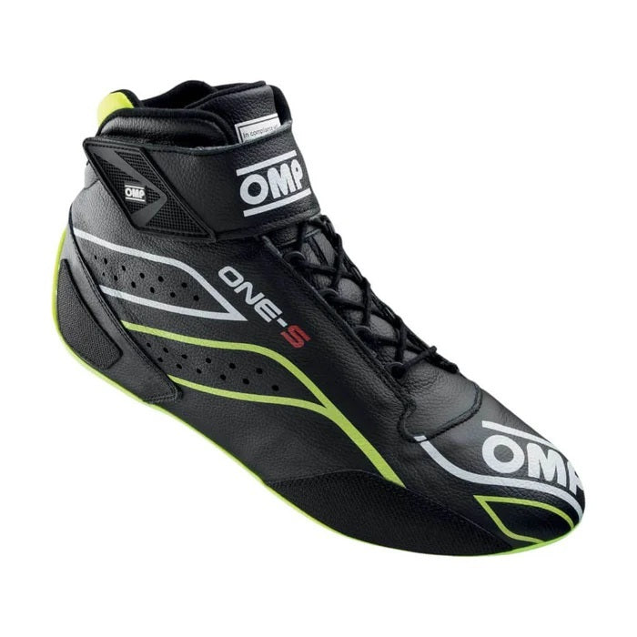 OMP Racing INC IC0-0822-A03-178-39 ONE-S SHOES FIA 8856-201 8/SFI BLACK / FLUO YELLO OMP Racing INC IC0-0822-A03-178-39