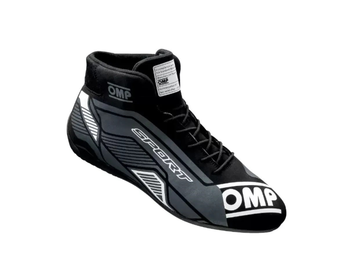 OMP Racing INC IC0-0829-A01-076-39 OMP SPORT SHOES FIA 8856 -2018 BLACK / WHITE SZ. OMP Racing INC IC0-0829-A01-076-39