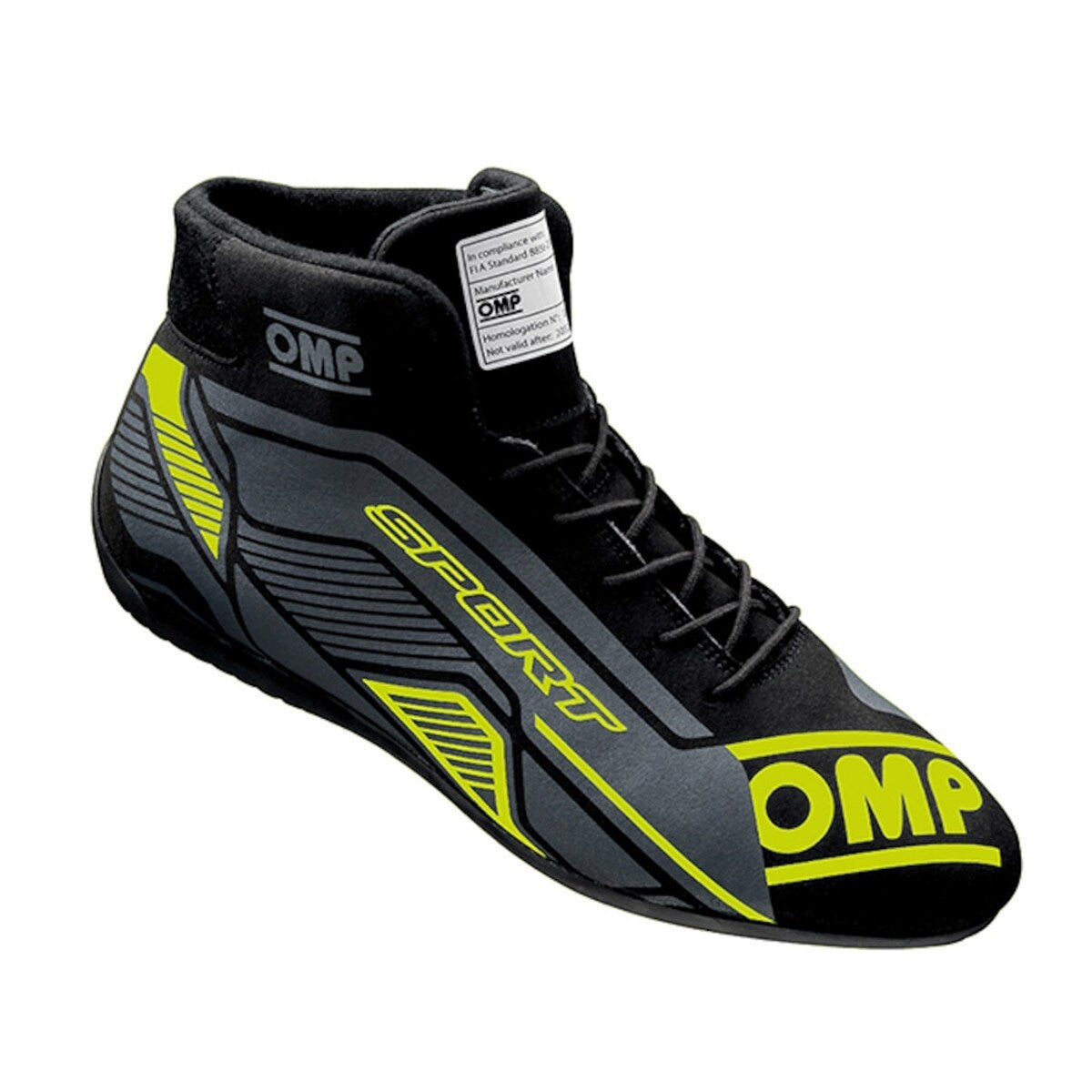 OMP Racing INC IC0-0829-A01-178-39 OMP SPORT SHOES FIA 8856 -2018 BLACK / FLUO YELLO OMP Racing INC IC0-0829-A01-178-39