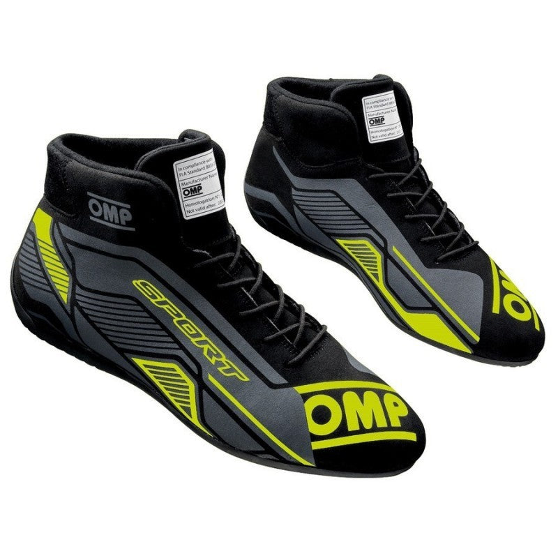 OMP Racing INC IC0-0829-A01-178-40 OMP SPORT SHOES FIA 8856 -2018 BLACK / FLUO YELLO OMP Racing INC IC0-0829-A01-178-40