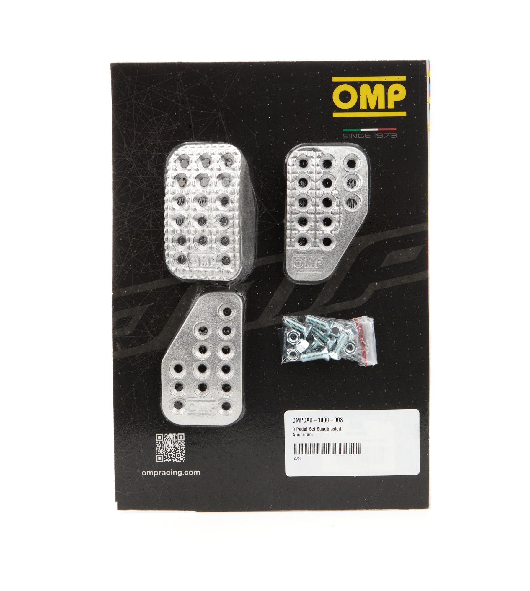 OMP Racing INC OA0-1000-003 3 Pedal Set Sandblasted Aluminum OMP Racing INC OA0-1000-003