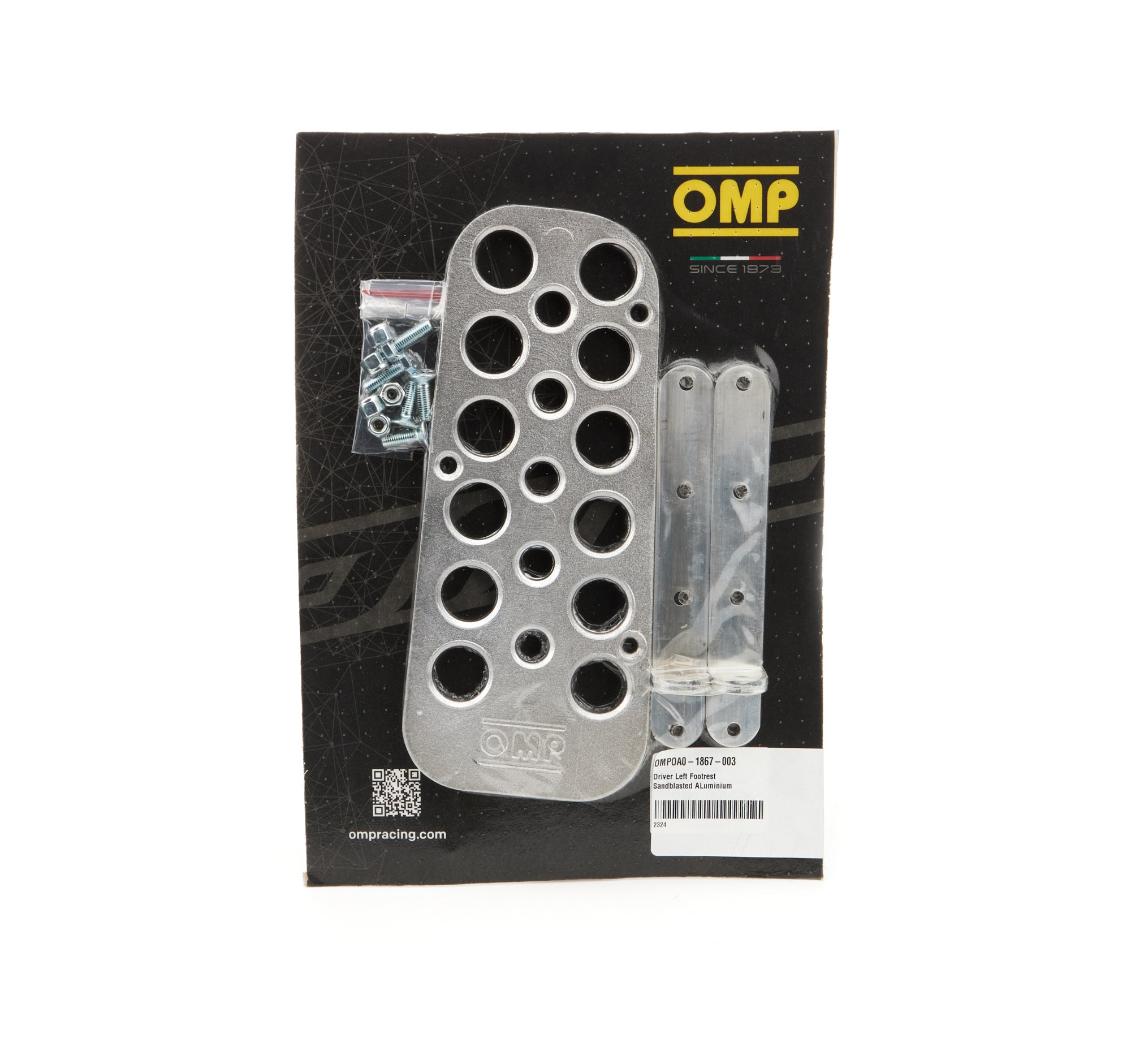 OMP Racing INC OA0-1867-003 Driver Left Footrest Sandblasted ALuminium OMP Racing INC OA0-1867-003