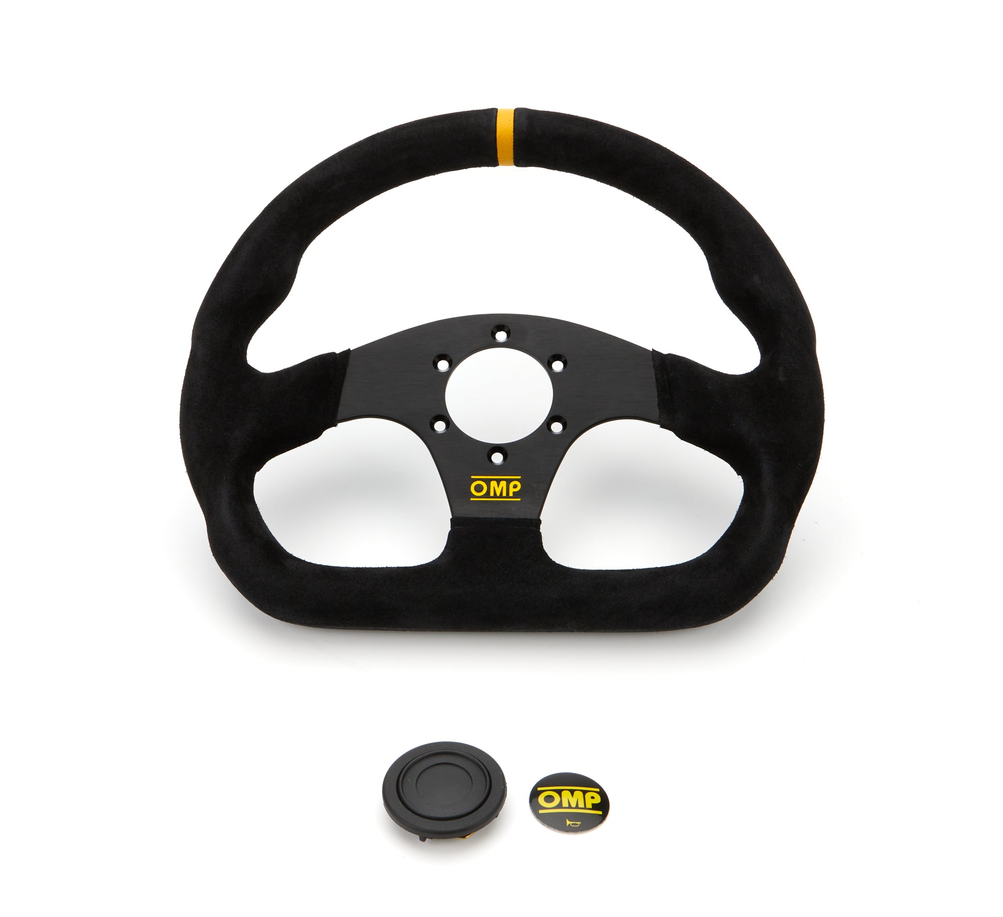 OMP Racing INC OD0-1990-071 Super Quadro Steering Wheel Black Spokes Suede OMP Racing INC OD0-1990-071