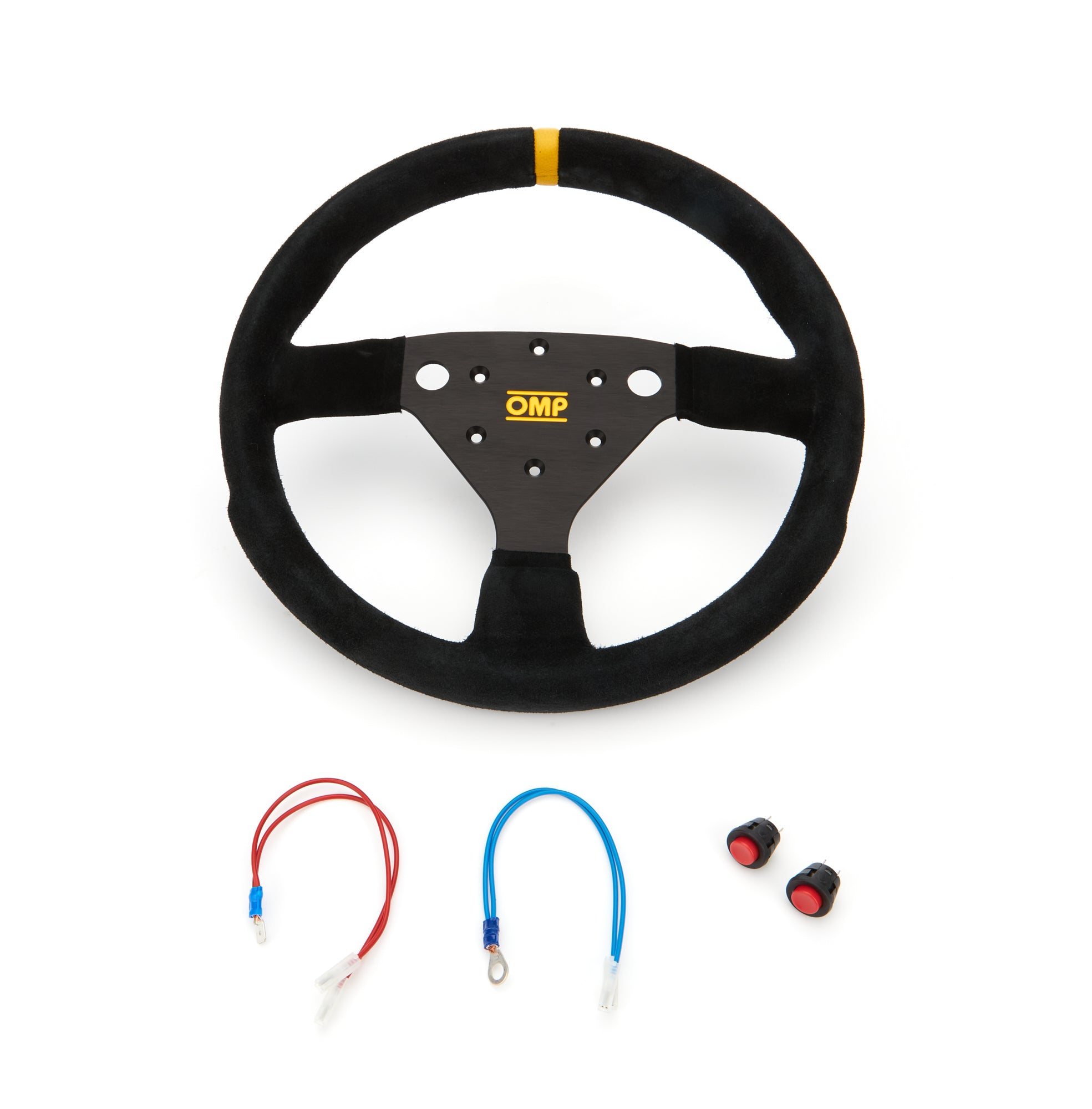 OMP Racing INC OD0-2042-A01-071 320 SP Steering Wheel Black Grip Silver Center OMP Racing INC OD0-2042-A01-071