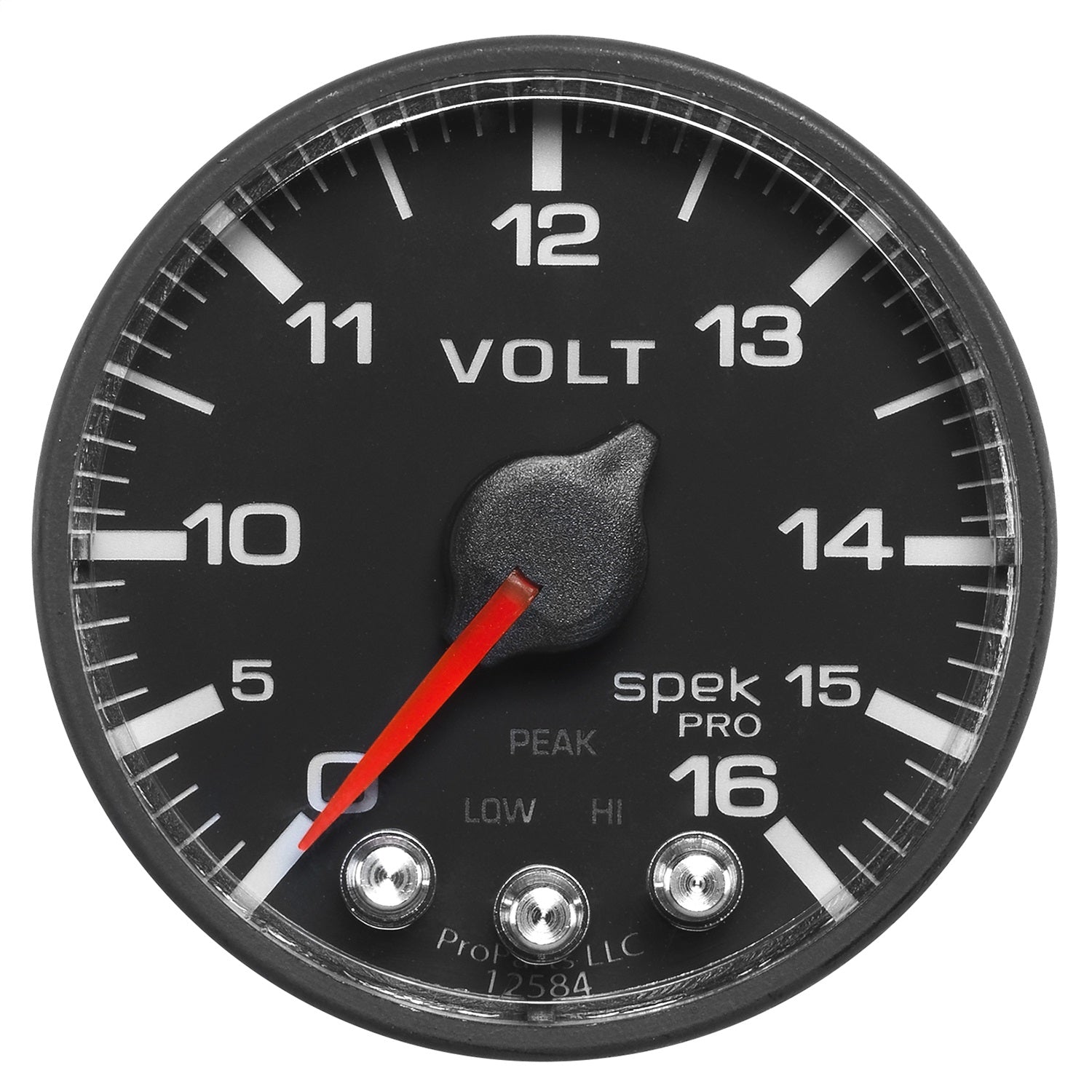 AutoMeter P344328 GAUGE; VOLTMETER; 2 1/16in.; 16V; STEPPER MOTOR W/PEAK/WARN; BLK/BLK; SPEK-PRO AutoMeter P344328