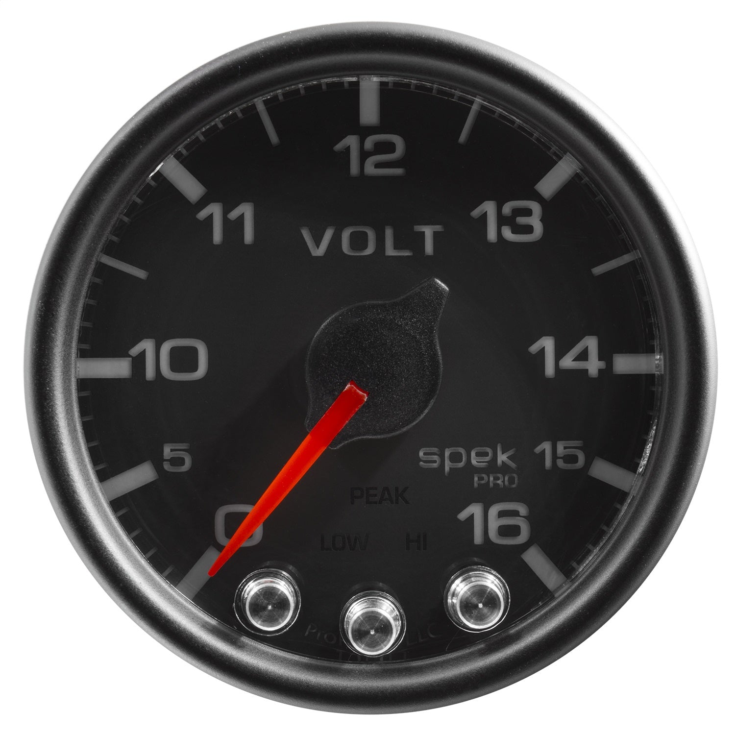AutoMeter P34432 GAUGE; VOLTMETER; 2 1/16in.; 16V; STEPPER MOTOR W/PEAK/WARN; BLK/BLK; SPEK-PRO AutoMeter P34432