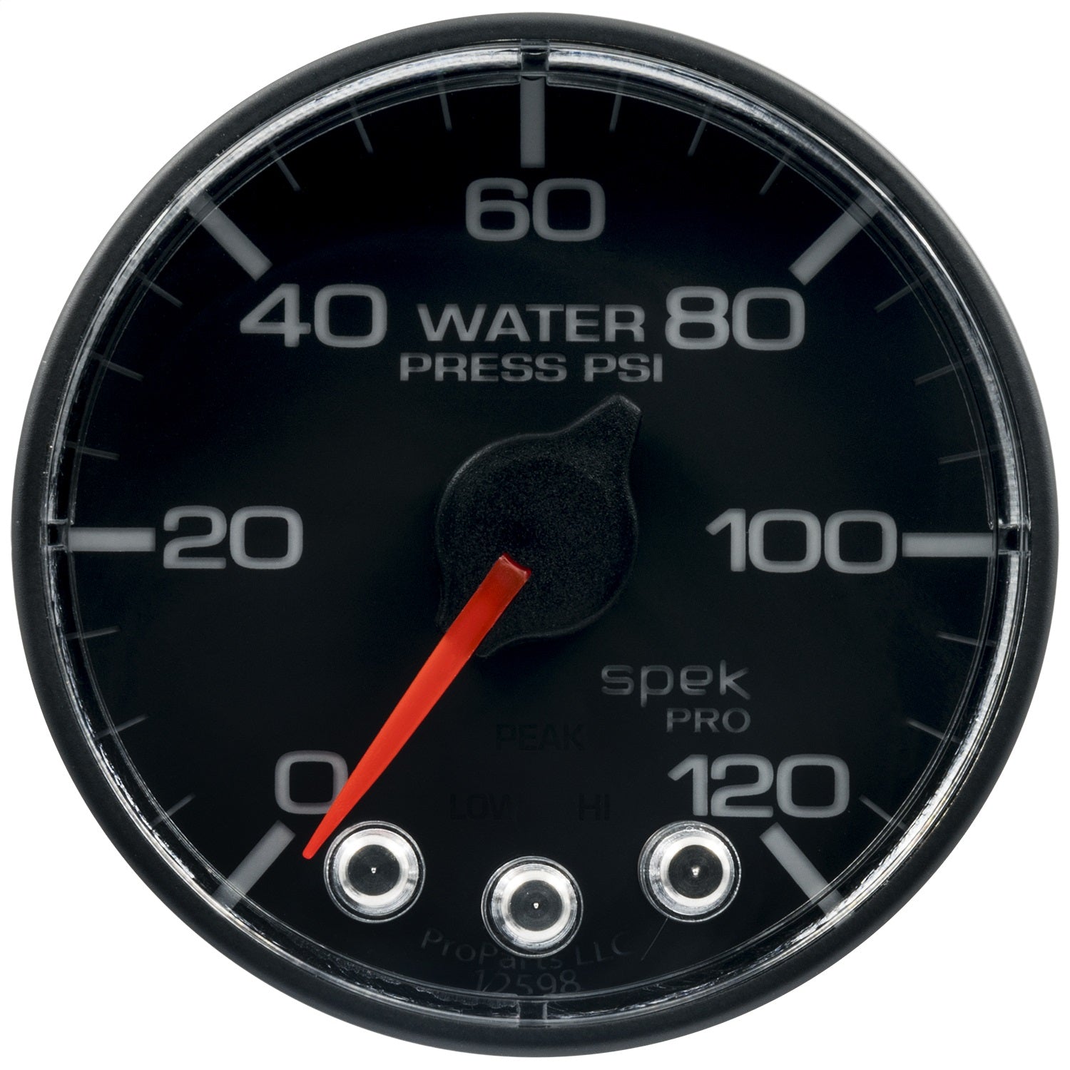 AutoMeter P345328 GAUGE; WATER PRESS; 2 1/16in.; 120PSI; STEPPER MOTOR W/PEAK/WARN; BLK/BLK; SPEK AutoMeter P345328