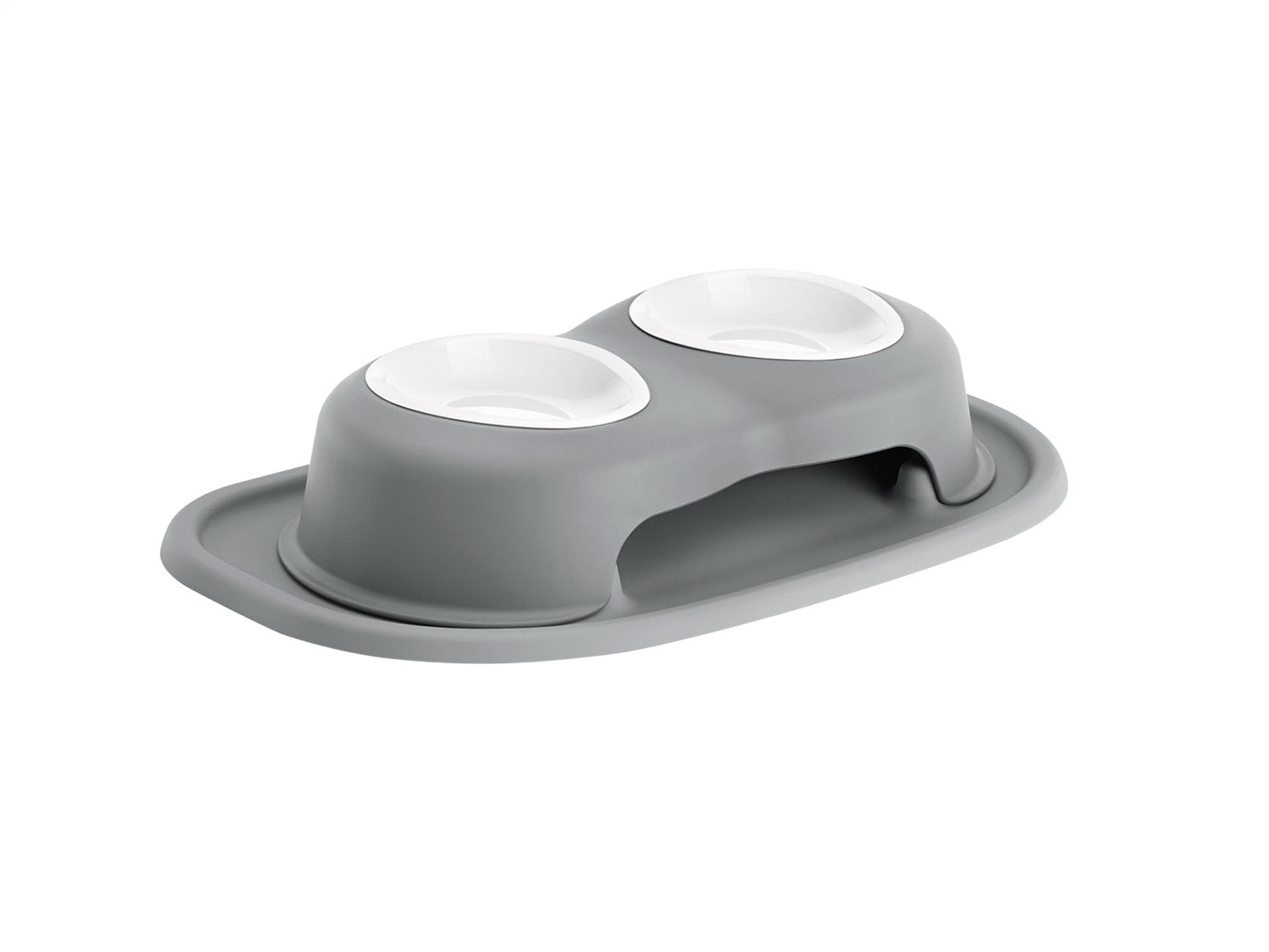 Weathertech PDHC0803DGDG Pet Feeding System; Dark Grey; Double High 3 in. w/8 Oz. Poly Bowl; Weathertech PDHC0803DGDG
