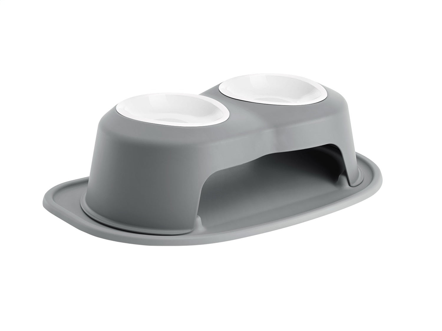 Weathertech PDHC3206DGDG Pet Feeding System; Dark; Double High 6 in. w/32 Oz. Poly Bowl; Weathertech PDHC3206DGDG