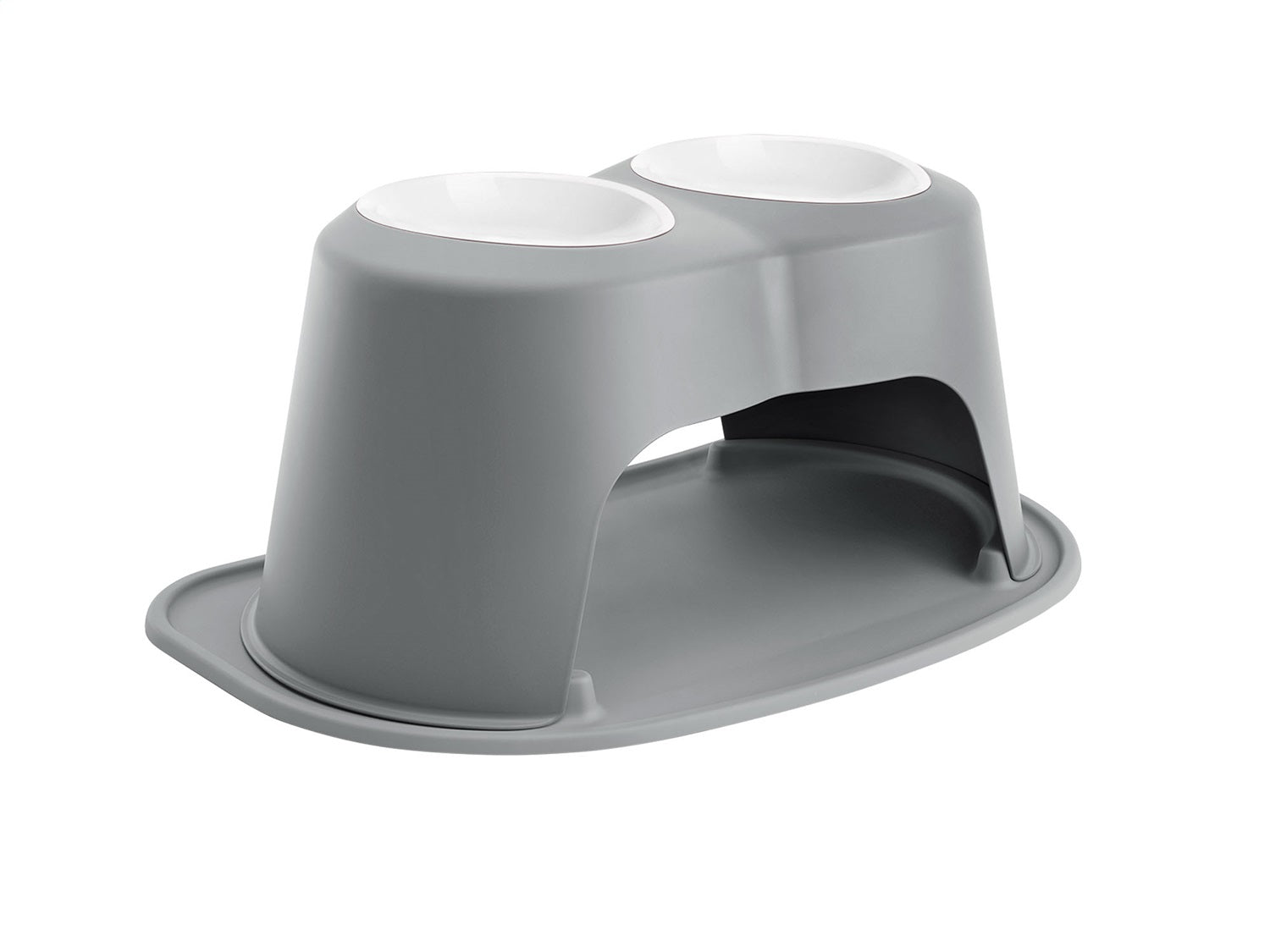 Weathertech PDHC6410DGDG Pet Feeding System; Dark Grey; Double High 10 in. w/64 Oz. Poly Bowl; Weathertech PDHC6410DGDG