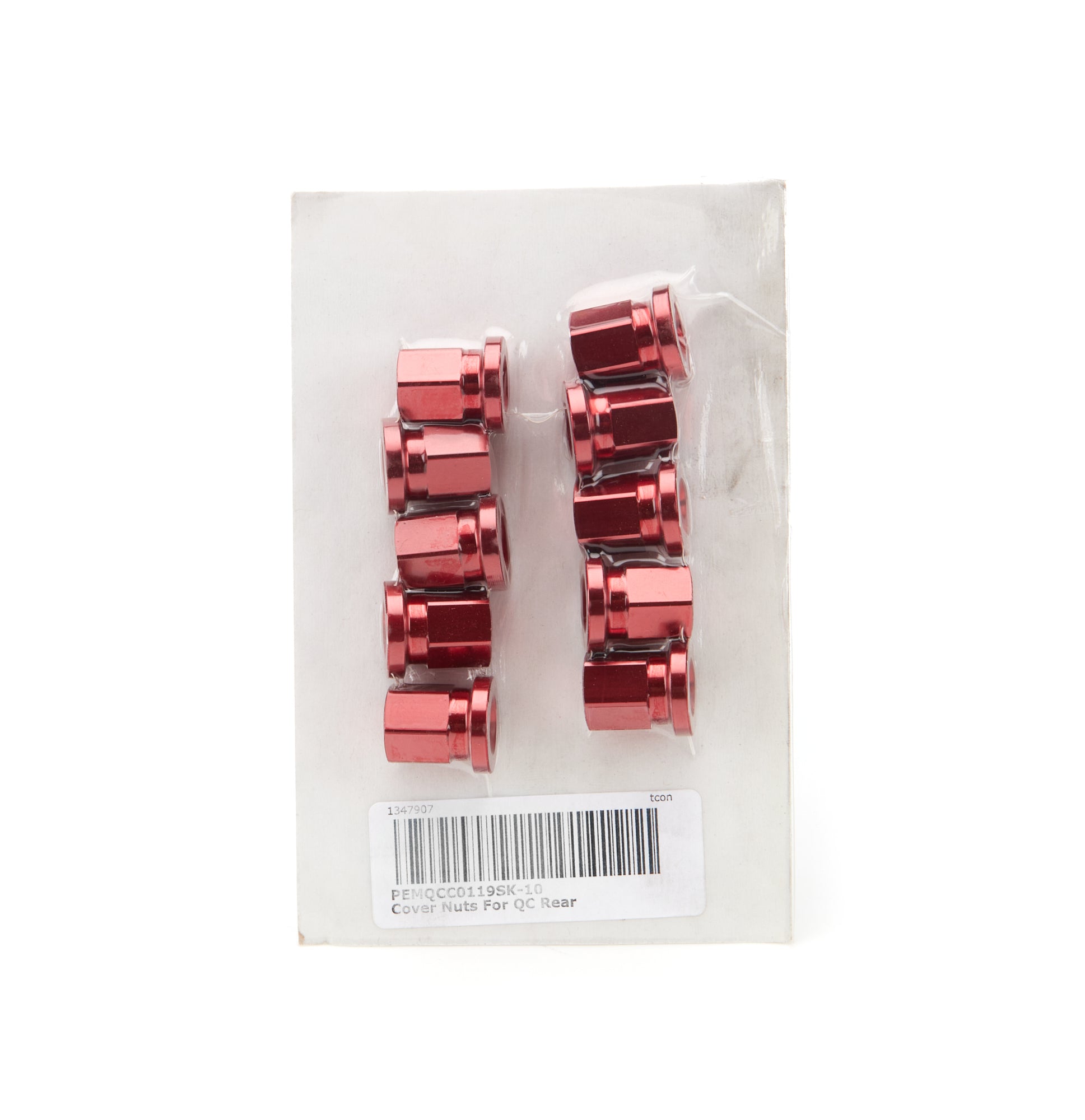 Performance Engineering & Manufacturing QCC0119SK-10 Cover Nuts For QC Rear Short Red 10 Pack Performance Engineering & Manufacturing QCC0119SK-10