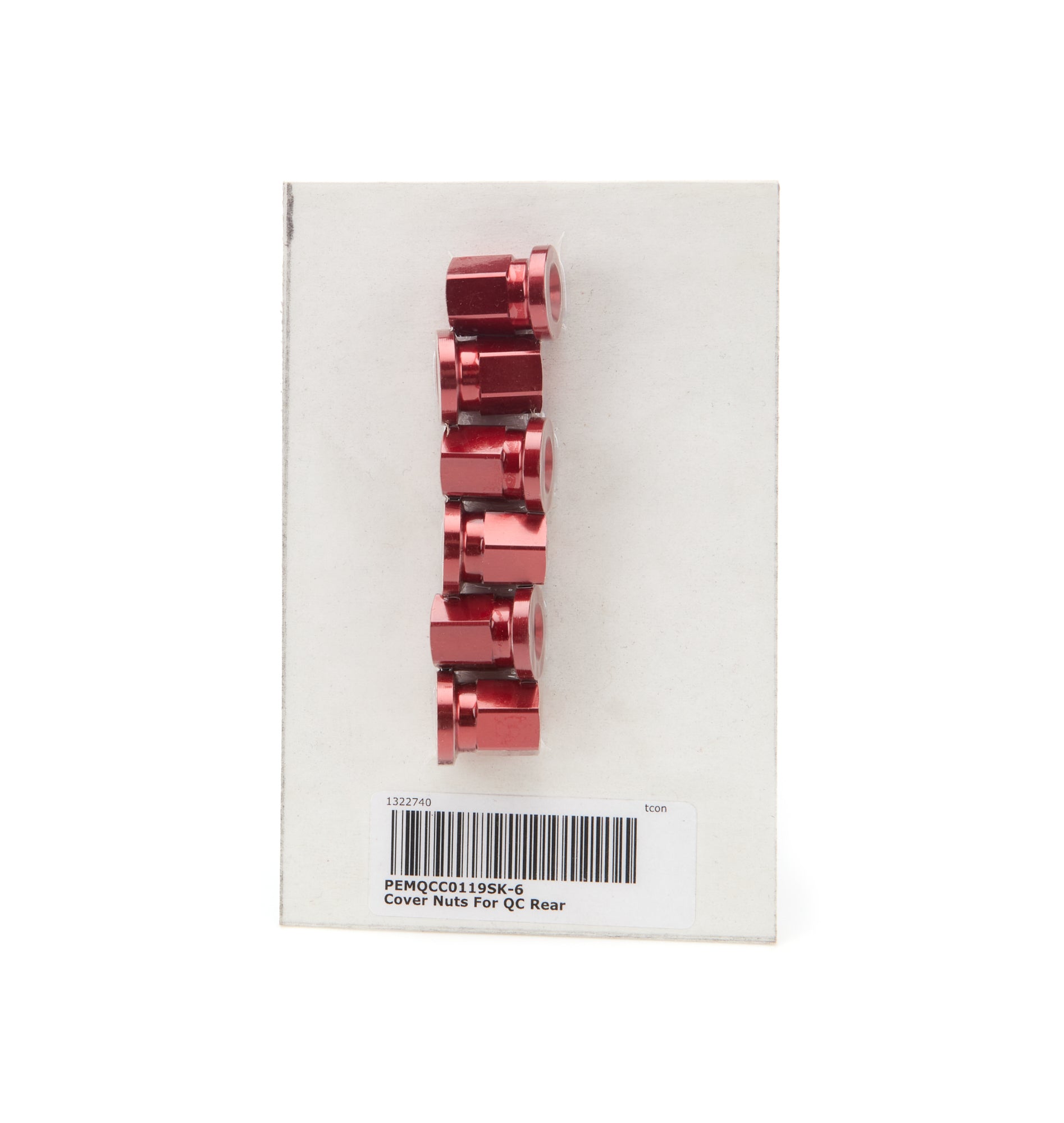 Performance Engineering & Manufacturing QCC0119SK-6 Cover Nuts For QC Rear Short Red 6 Pack Performance Engineering & Manufacturing QCC0119SK-6