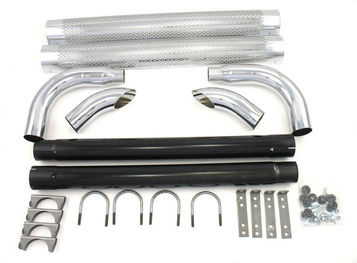 Patriot Exhaust H1080 Chrome Side Pipes - 80in Patriot Exhaust H1080