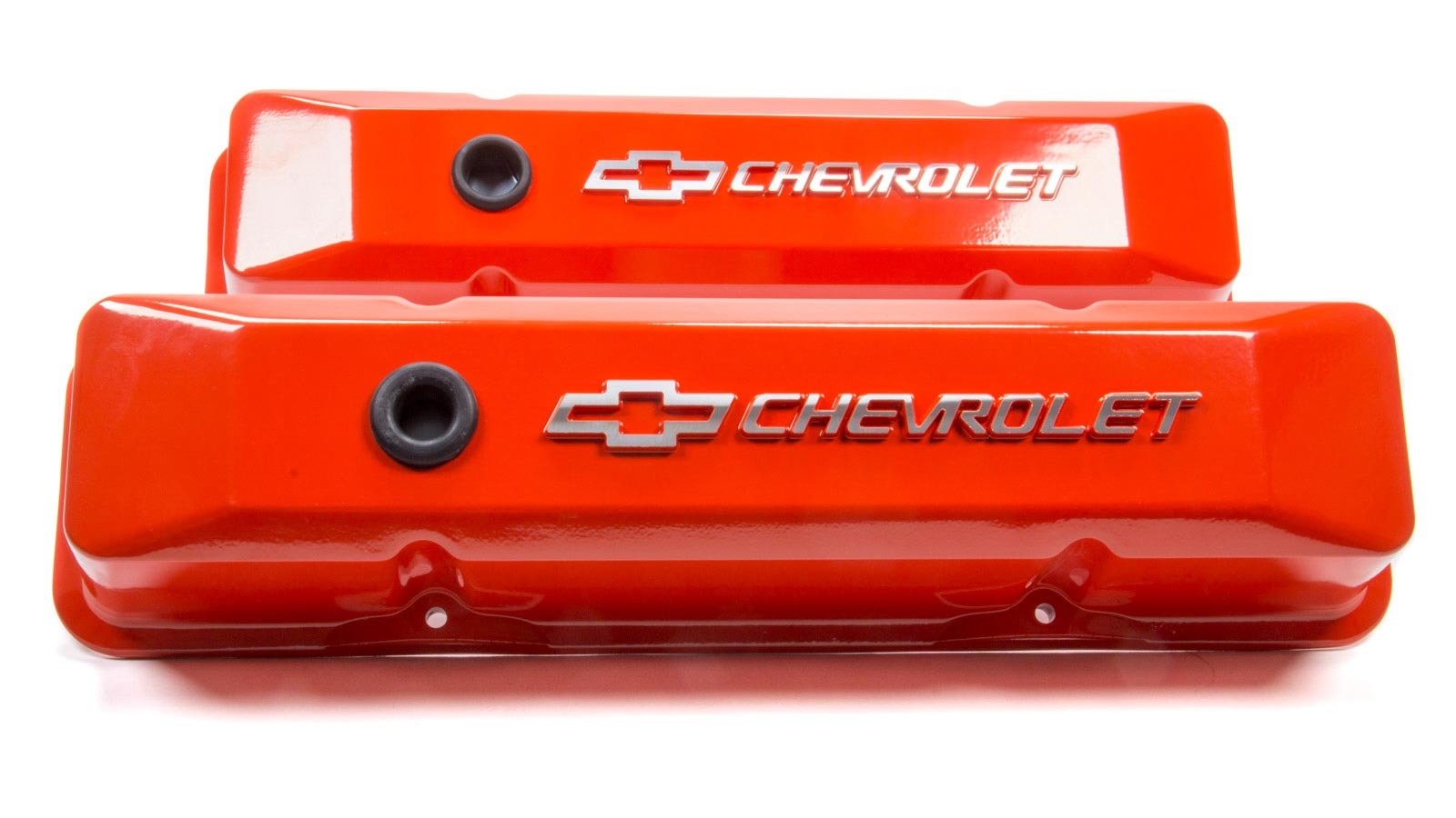 Proform 141-120 SBC Chevy Orange Diecast V/C's Raised Emblem Proform 141-120