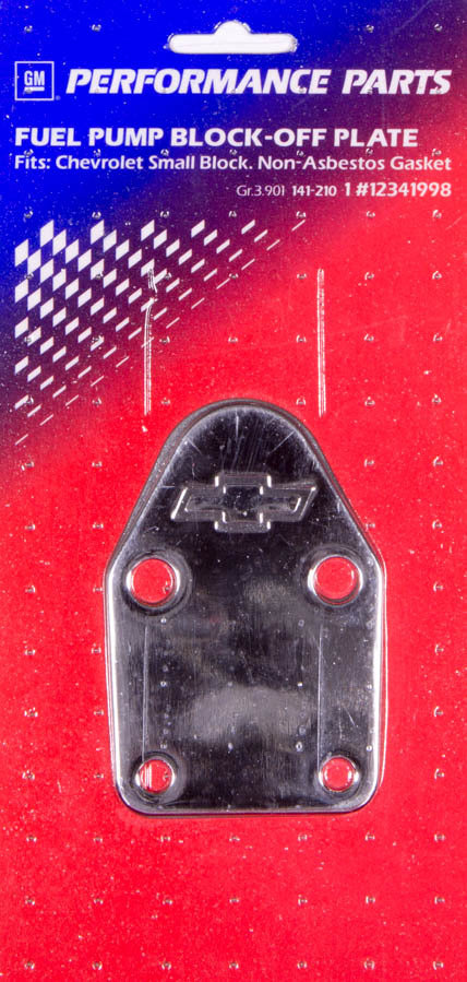 Proform 141-210 SBC Bowtie Fuel Pump Block Off Plate Proform 141-210