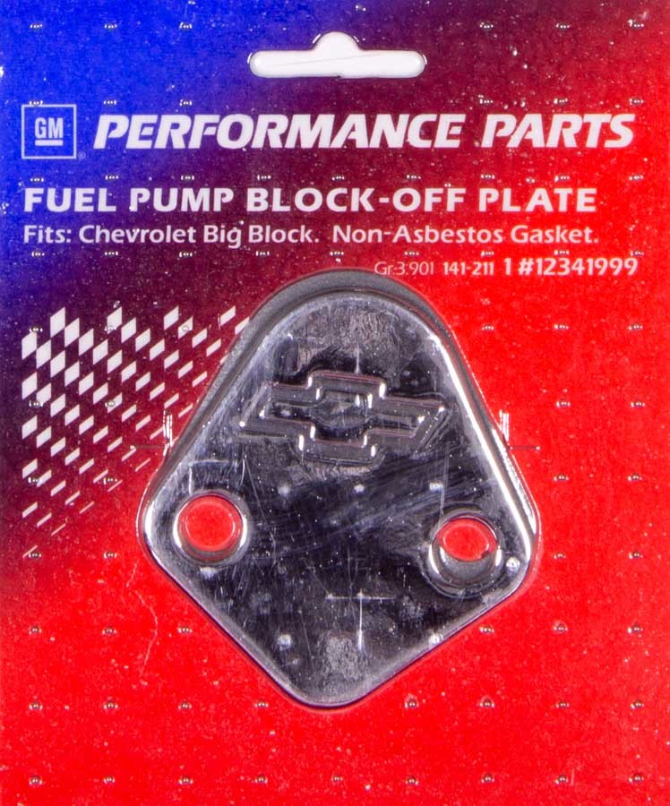 Proform 141-211 BBC Bowtie Fuel Pump Block Off Plate Proform 141-211