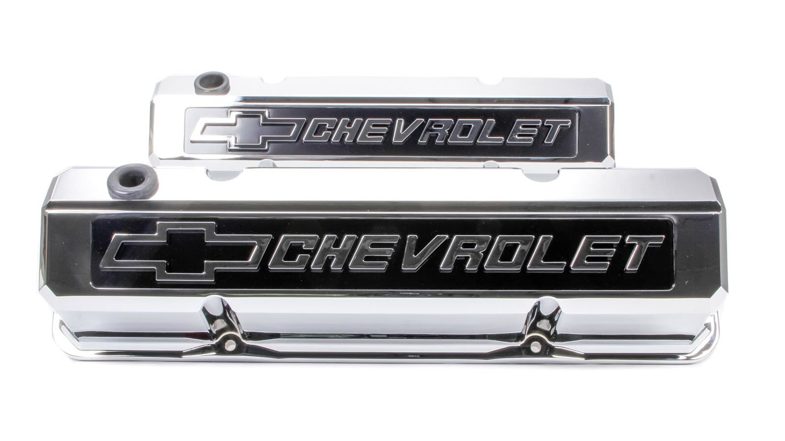 Proform 141-922 SBC Slant Edge Chrome V/C Tall Raised Logo Proform 141-922