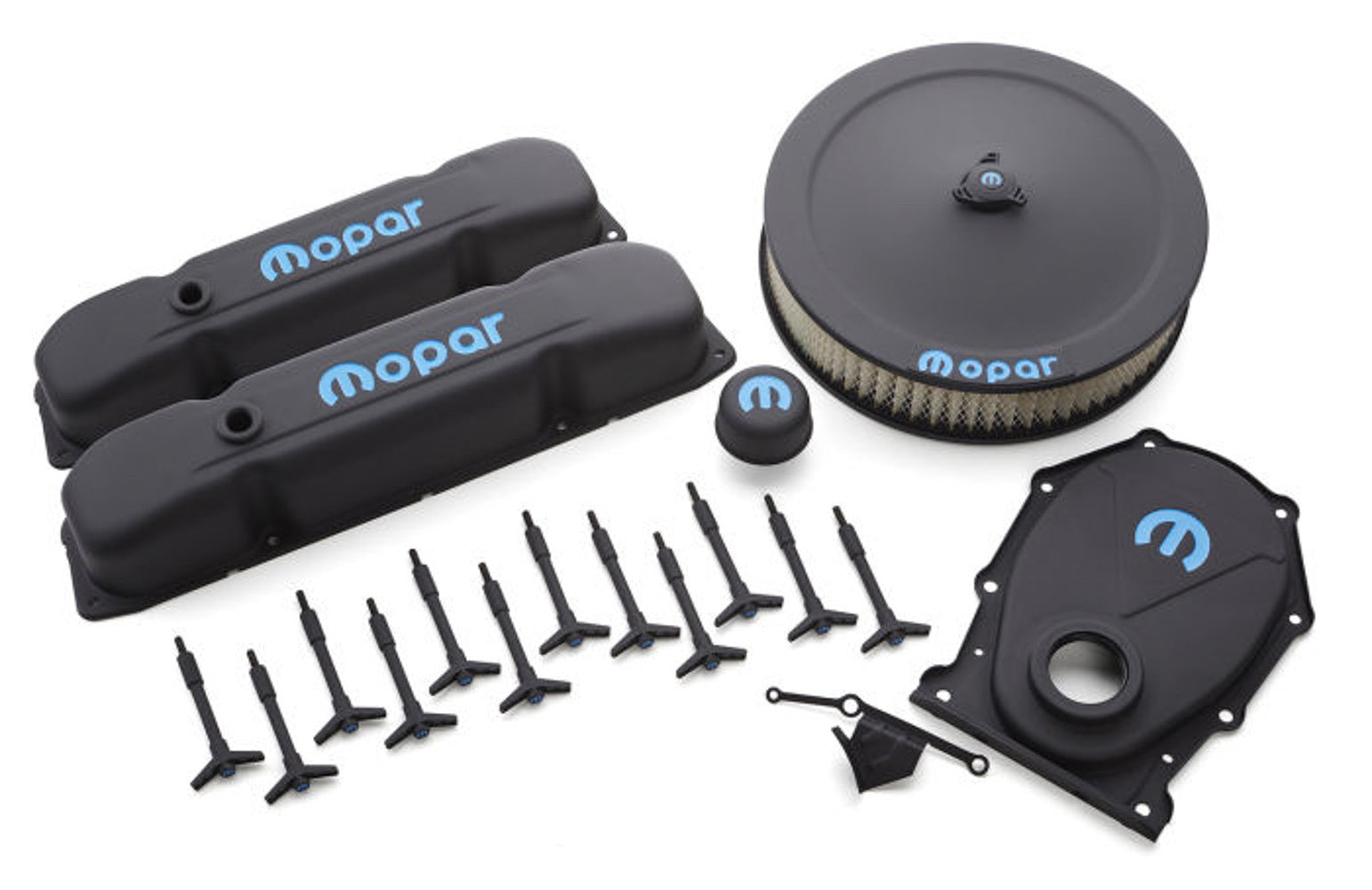 Proform 440-812 Engine Dress-Up Kit Blac k Crinkle w/Blue MOPAR Proform 440-812