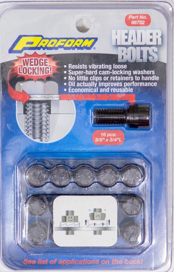 Proform 66752 Wedge Locking Header Bolts - 3/8 x 3/4L (16) Proform 66752