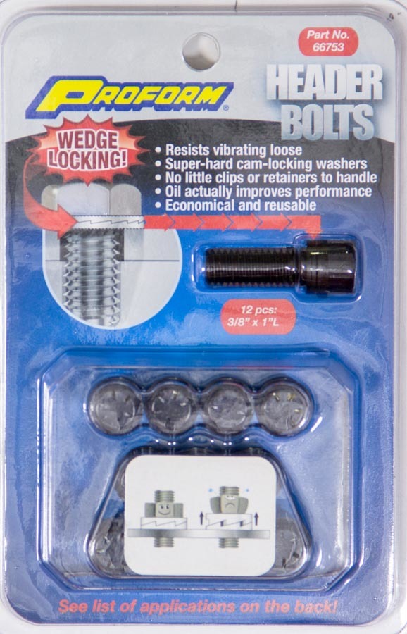 Proform 66753 Wedge Locking Header Bolts - 3/8 x 1in (12) Proform 66753